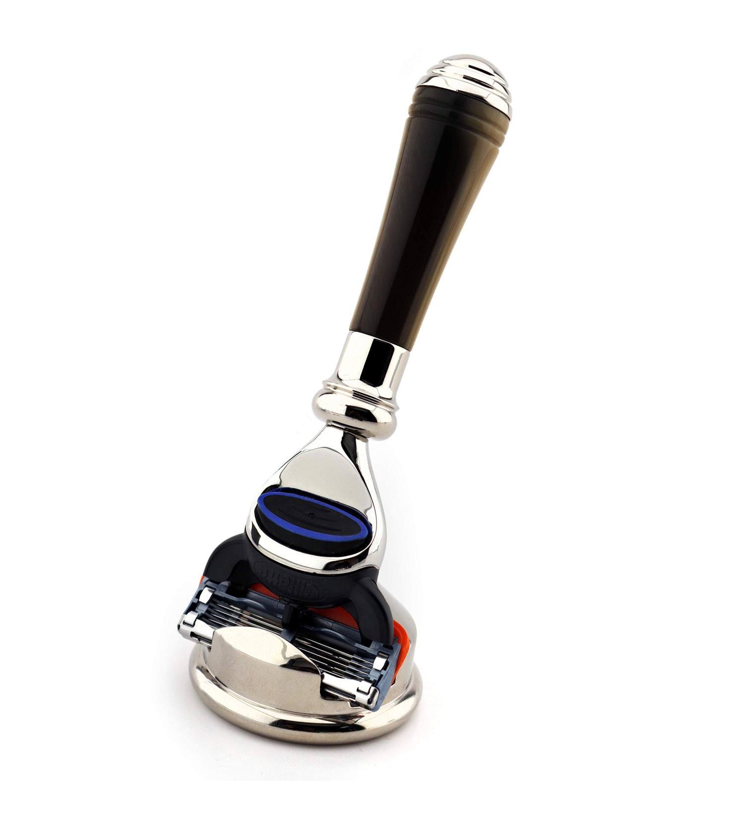 Horn Replica Mini-Razor & Holder for Men | High-Quality Shaving Set with 5 Blades - International Shipping Available - Buy Online on GoSupps.com