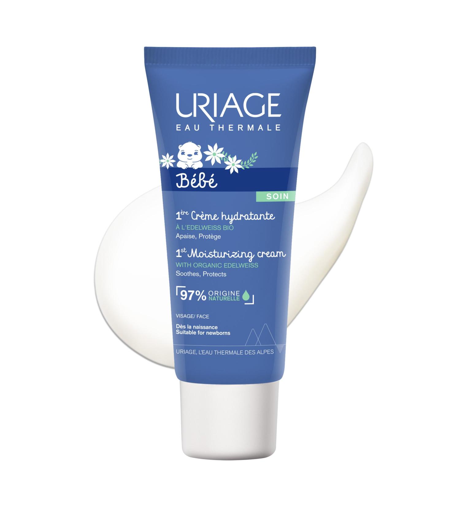 Uriage B b Cr me Hydratante Visage - Edelweiss Bio et Beurre de Karit - Hydrate et Prot ge contre la S cheresse - Absorption Rapide et non Collante - 97% d Ingr dients d Origine Naturelle - 40ml - Buy Online on GoSupps.com