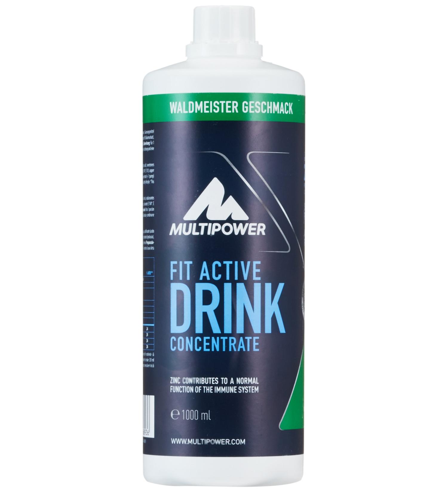 Multipower Fit Active Drink Concentrate - Sugar-Free Fitness Drink for Athletes - Waldmeister Flavor - 1L Pack - Buy Online on GoSupps.com