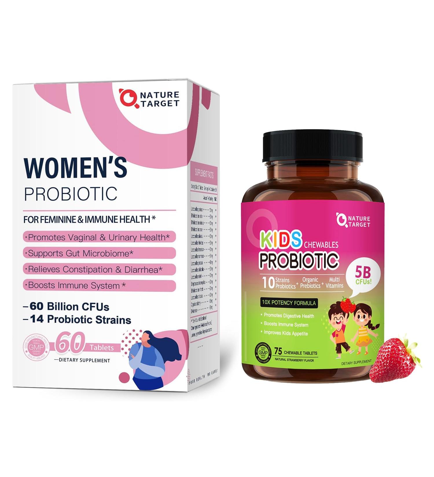 NATURE TARGET Probiotics-for-Women + Kids Probiotic Chewable - Buy Online on GoSupps.com