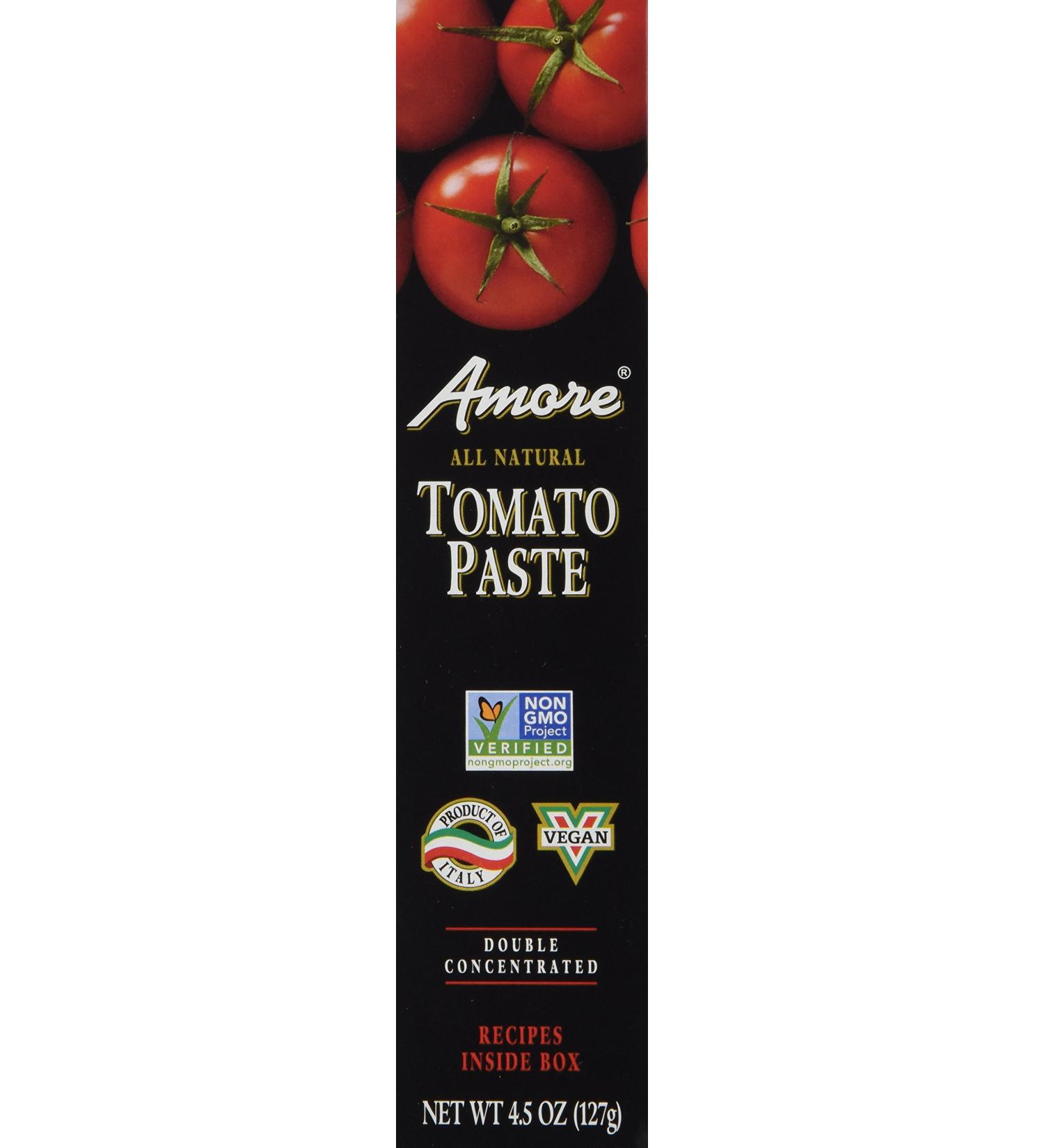 Amore Double Concentrated Tomato Paste - 4.5oz Tube | Rich Flavor & Authentic Taste - Buy Online on GoSupps.com