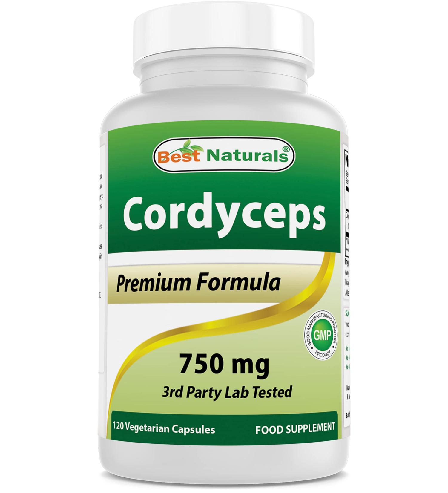 Best Naturals Cordyceps Sinensis Mycelium Mushroom Powder 750 mg 120 Veggie Capsules - Buy Online on GoSupps.com