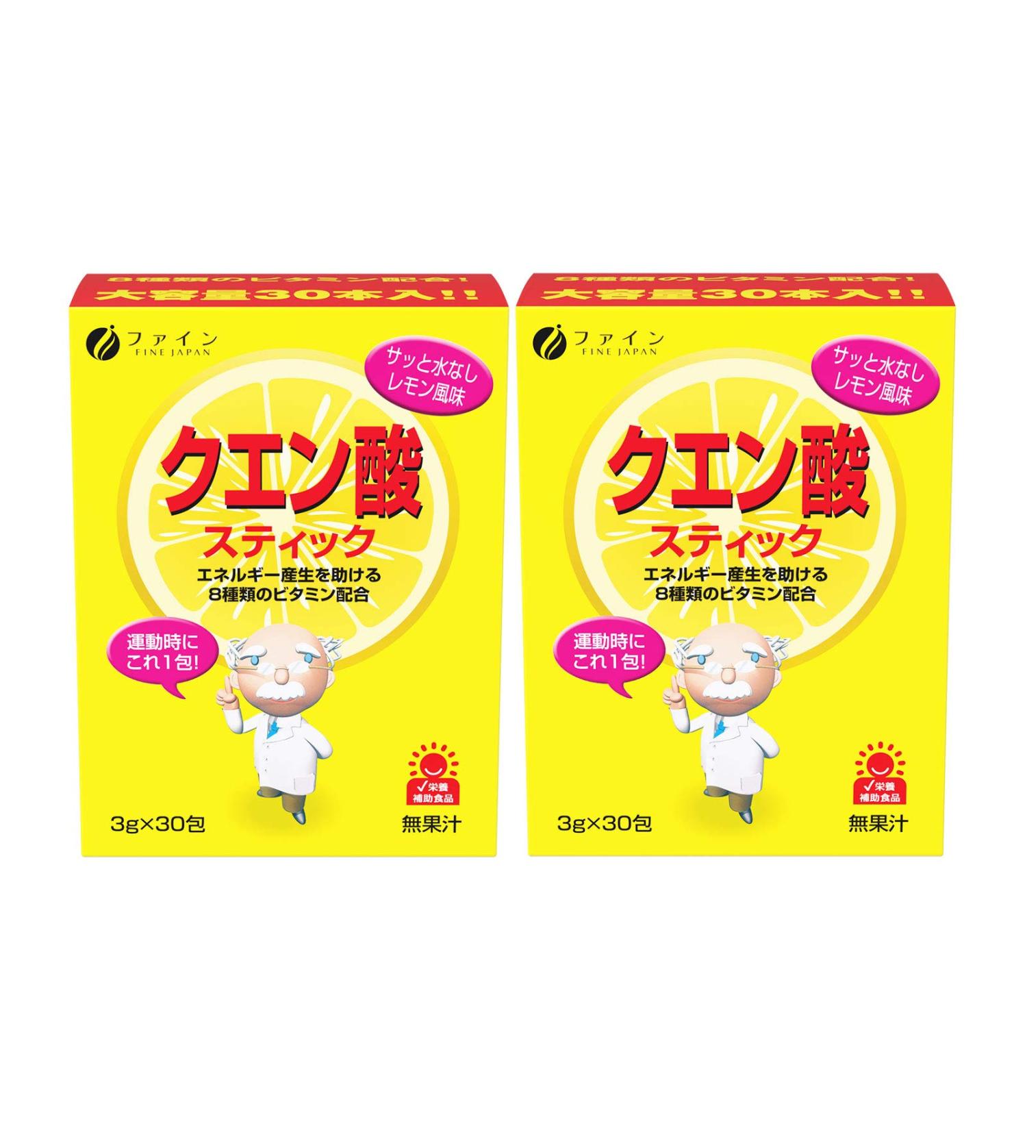 FINE Japan Citric Acid (30 Packets / 15 Servings x 2-Pack Set) - Buy Online on GoSupps.com