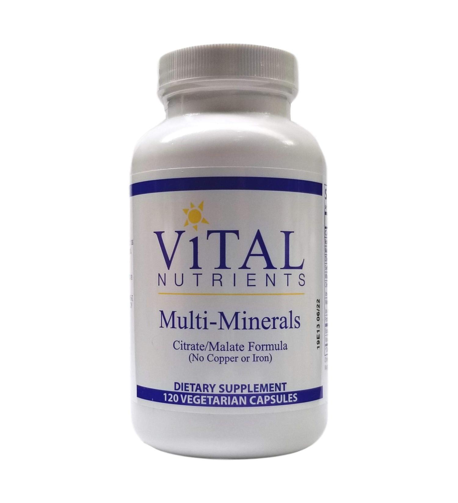 Multi-Minerals Citrate/Malate Formula (NO Copper OR Iron) 120 Capsules