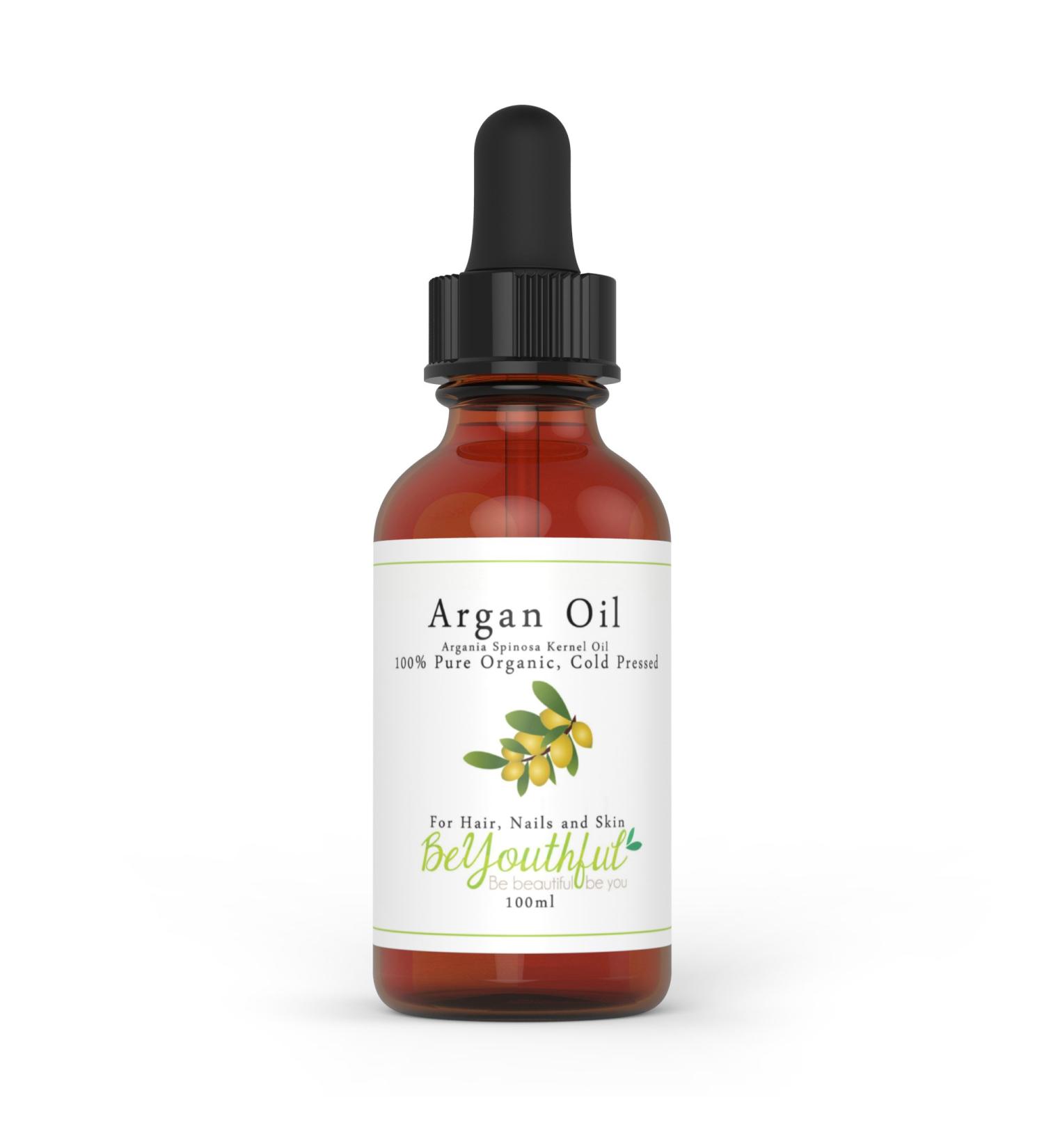 Pure Argan Oil 100ml - 100% Cold Pressed Organic Moroccan Oil For Face Hair Skin Nails - Natural Treatment For Age Defying Skin Lustrous Hair And Healthy Nails. Premium Quality - Buy Online on GoSupps.com