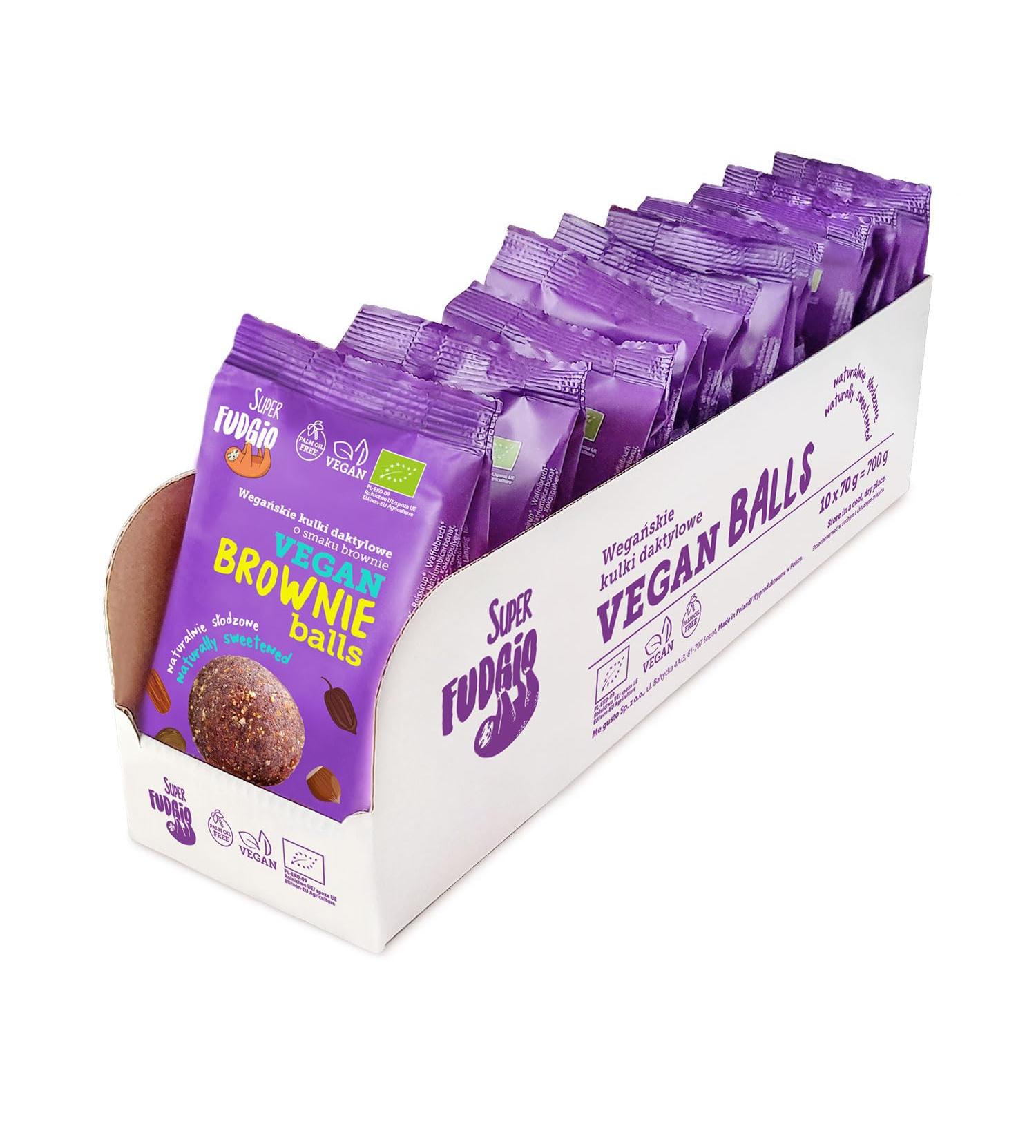  SUPER FUDGiO SUPER FUDGiO BIO Bio Energy Ball Brownie | Organic Date Balls 70g | Vegan & Healthy Snacks for Meals (1 Piece) (1 Pack of 10)) - Buy Online on GoSupps.com
