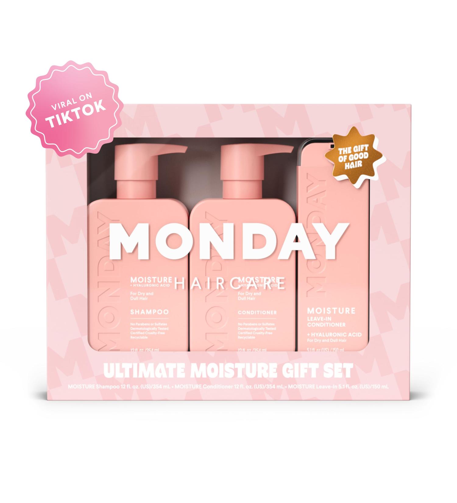 Shop Monday Giftset: Moisture Shampoo & Conditioner Set (12oz) & Leave-In Conditioner (5.1oz) - Best International Shipping - Buy Online on GoSupps.com