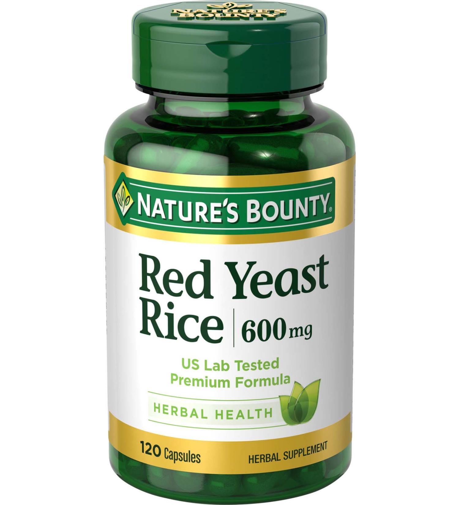 Nature's Bounty Red Yeast Rice 600 mg - 120 Capsules for Heart Health - Buy Online on GoSupps.com