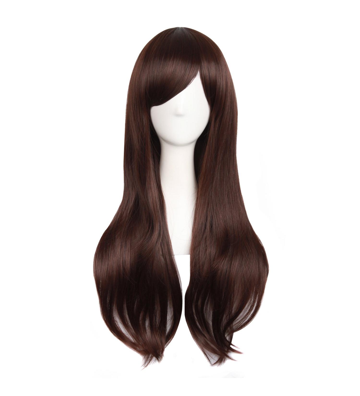 MapofBeauty 28 Long Curly Costume Cosplay Wig (Dark Brown) - 70cm Length - Buy Online on GoSupps.com