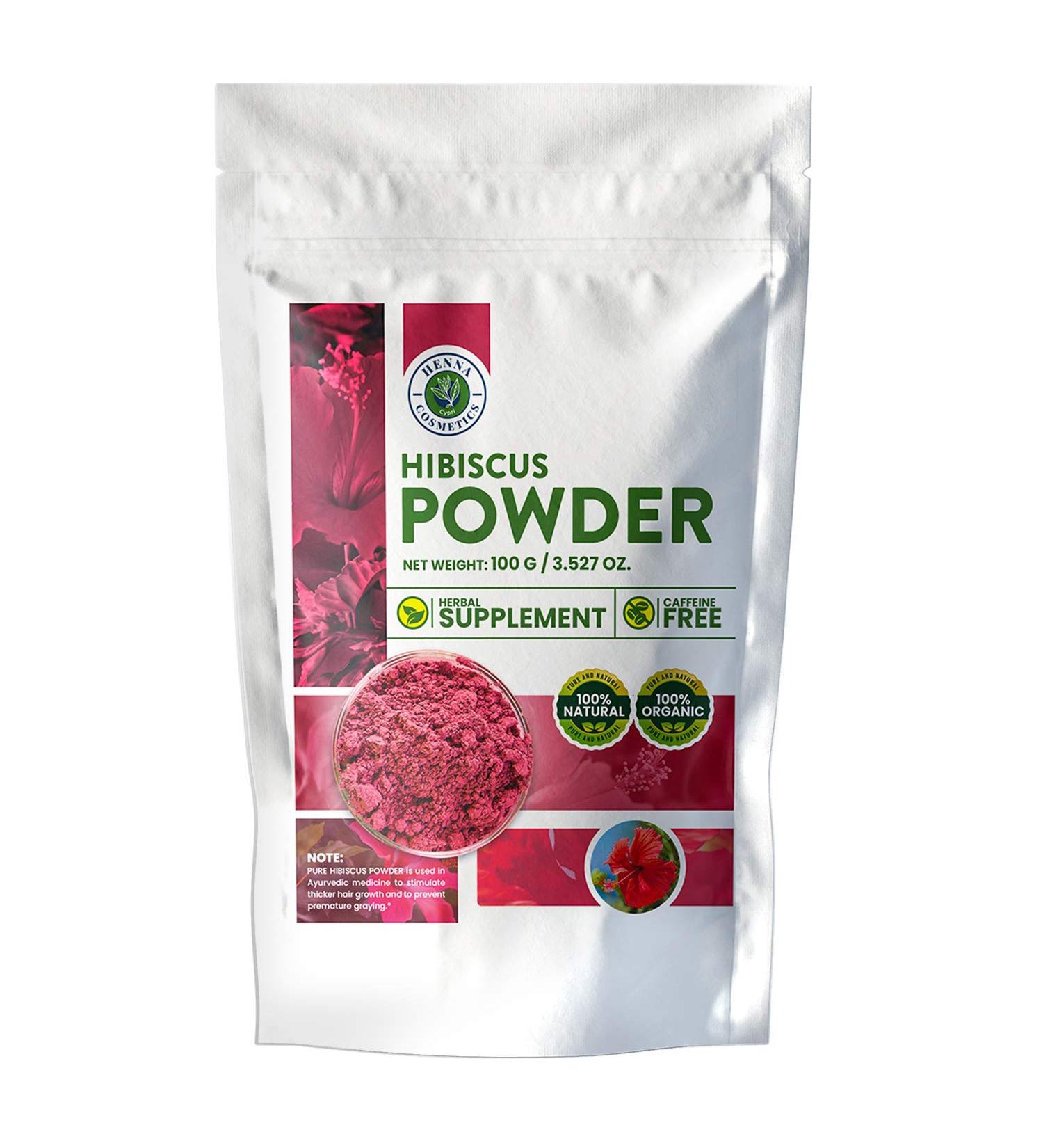 Hibiscus Powder - 100% Natural Organic Herbal Supplement for Tea Skin & Hair Moisture | 100g | Henna Cosmetics - Buy Online on GoSupps.com