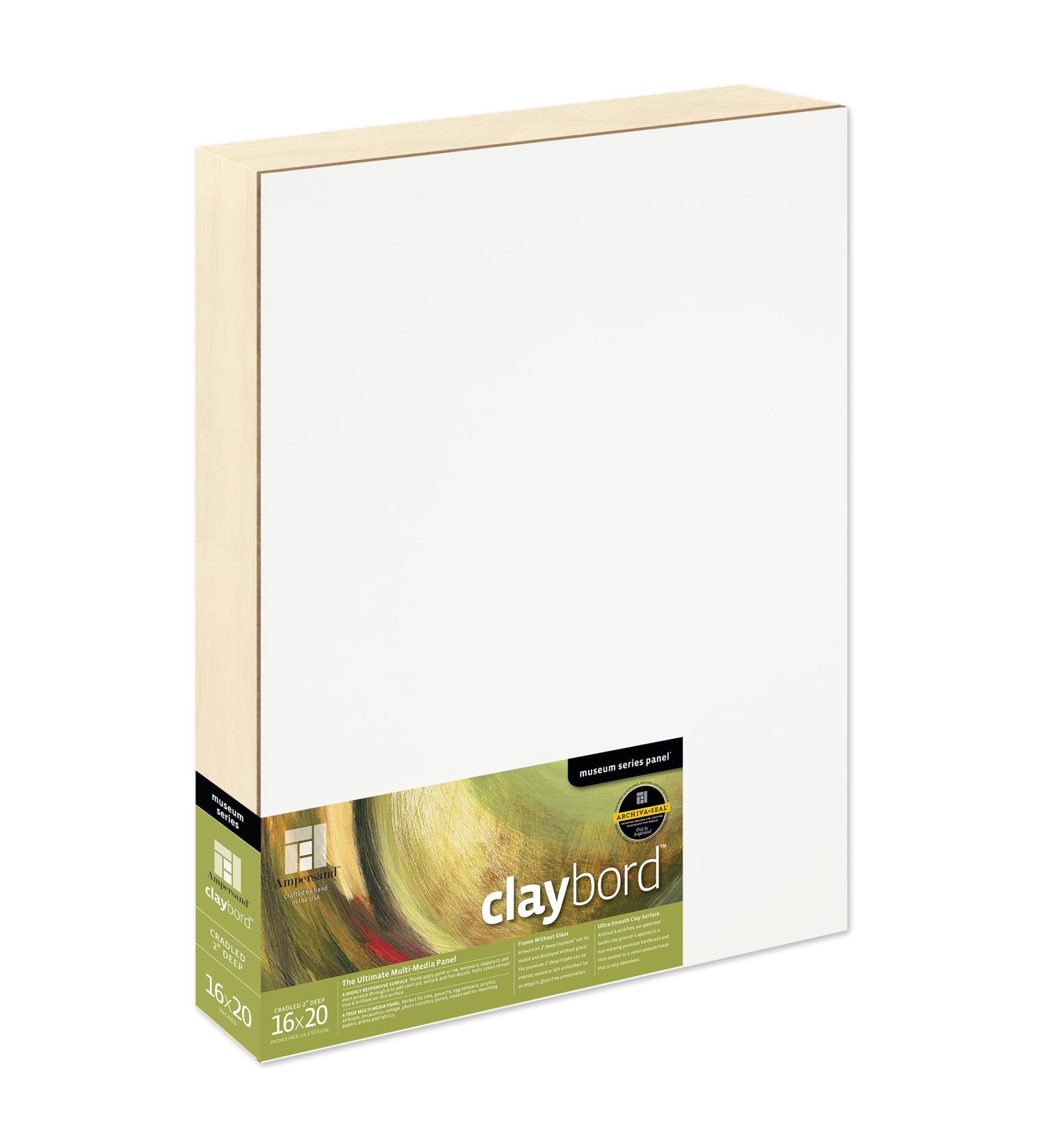 Ampersand Art Supply Museum Series Claybord Wood Panel 16x20 - 2 Cradled Profile - Buy Online on GoSupps.com