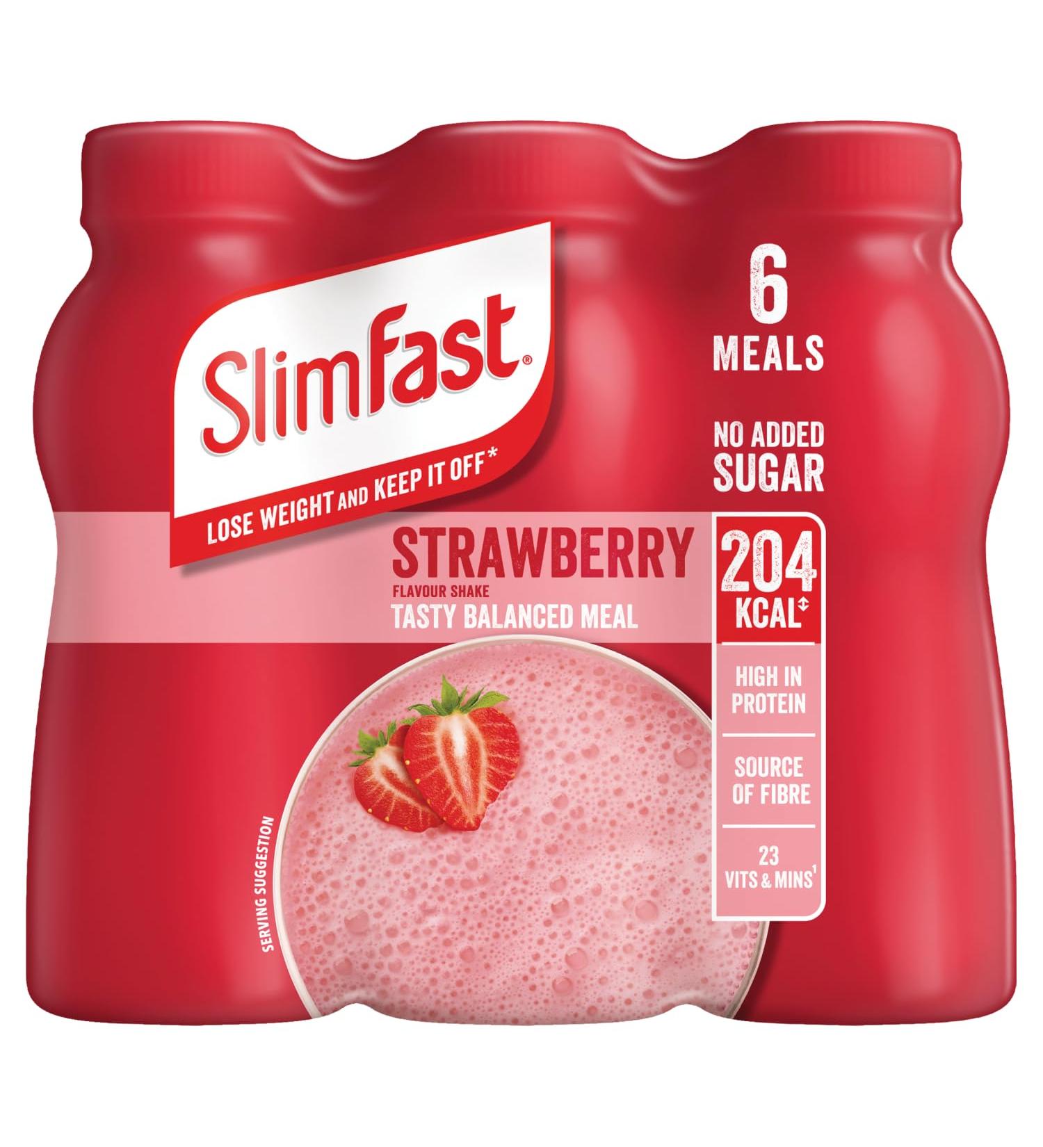 SlimFast SlimFast Pack of 6 ready-to-drink strawberry-flavored shakes 325 ml