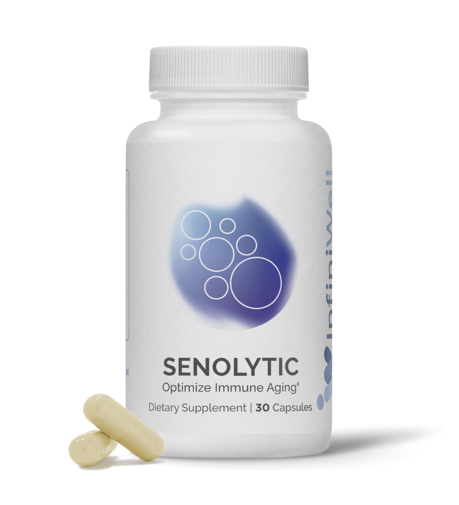 InfiniWell Senolytic Longevity Supplements - Optimize Cellular Aging Help Support Cognitive Function & Neurological Processing - with Resveratrol Pterostilbene & Quercetin (30 Capsules) - Buy Online on GoSupps.com