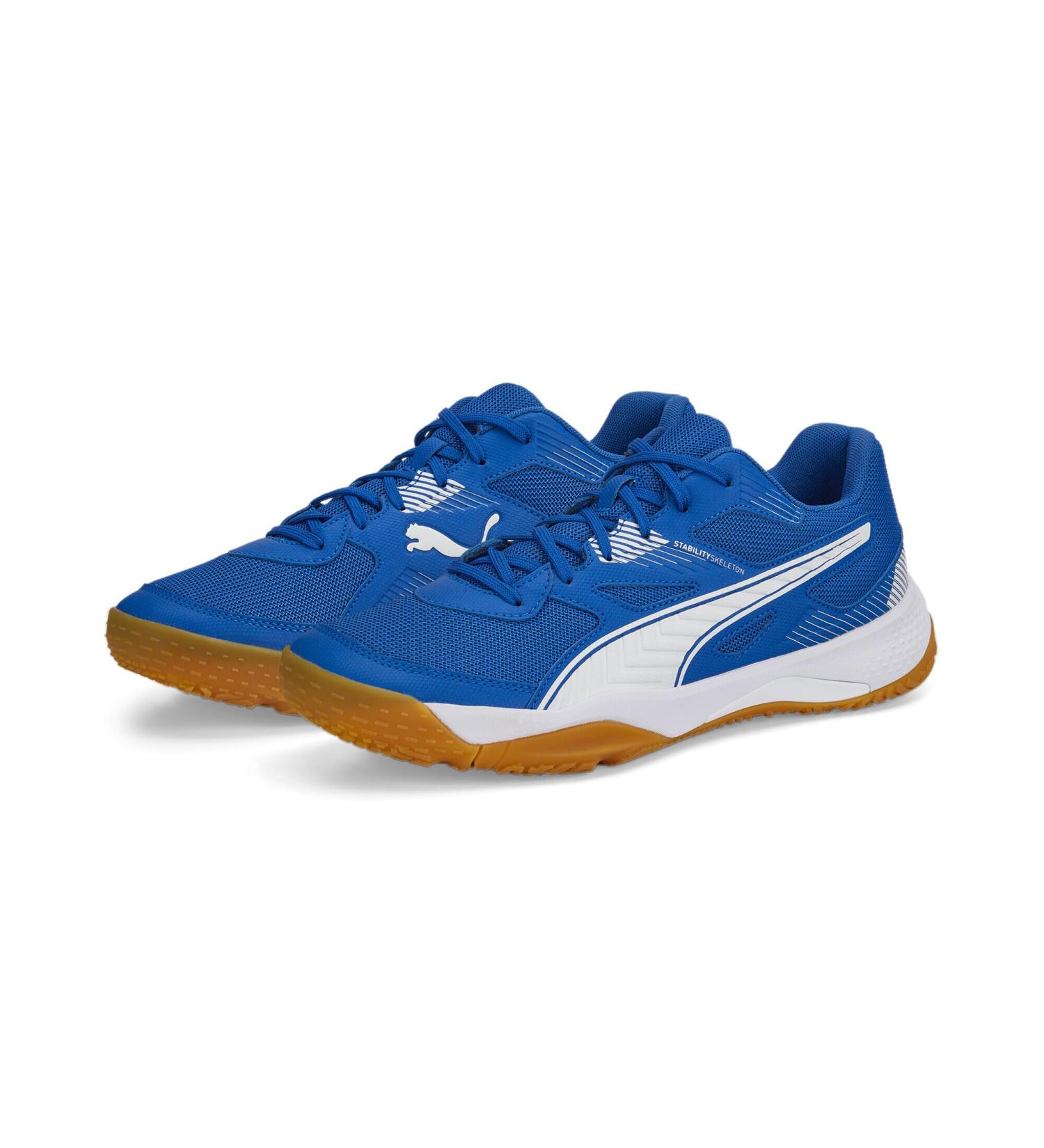 PUMA Unisex Solarflash II Indoor Court Shoe - 44.5 EU - Puma Royal & White Gum - International Shipping Available - Buy Online on GoSupps.com