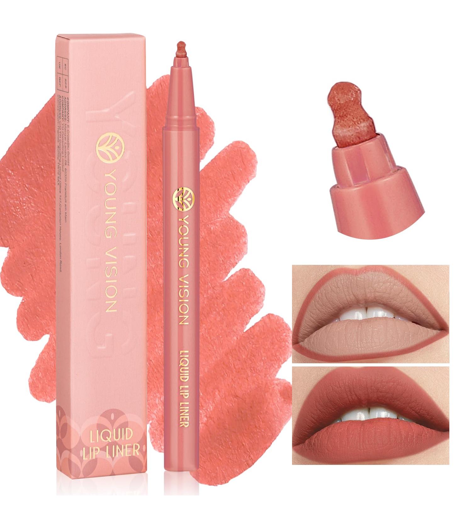 YOUNG VISION Gourd-Shaped Precision Liquid Lipstick & Lipliner - Nude Matte Perfection | International Shipping Available - Buy Online on GoSupps.com