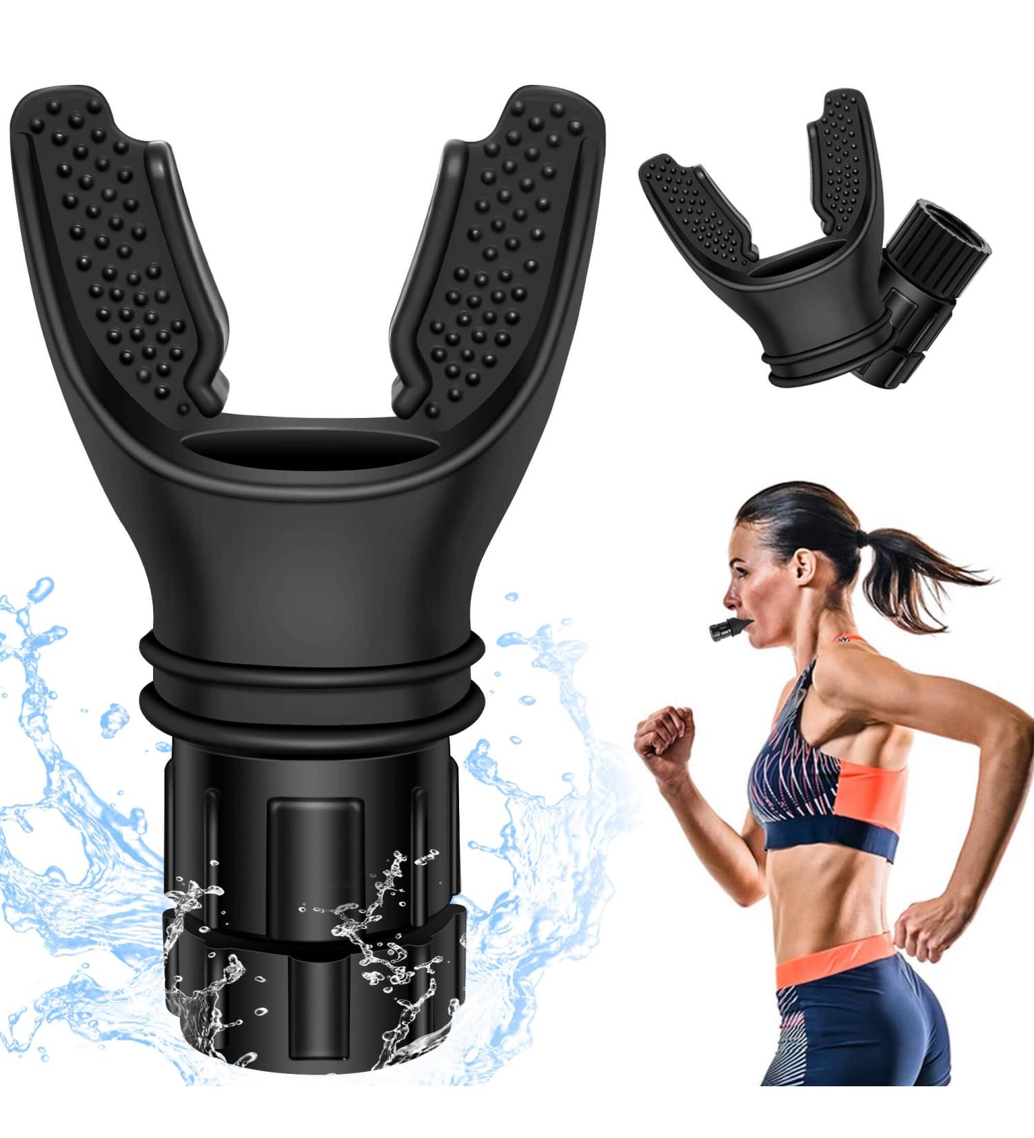 Portable Breathing Exercise Device - Adjustable Resistance Respiratory Muscle Trainer | Easy to Clean (Black - Buy Online on GoSupps.com
