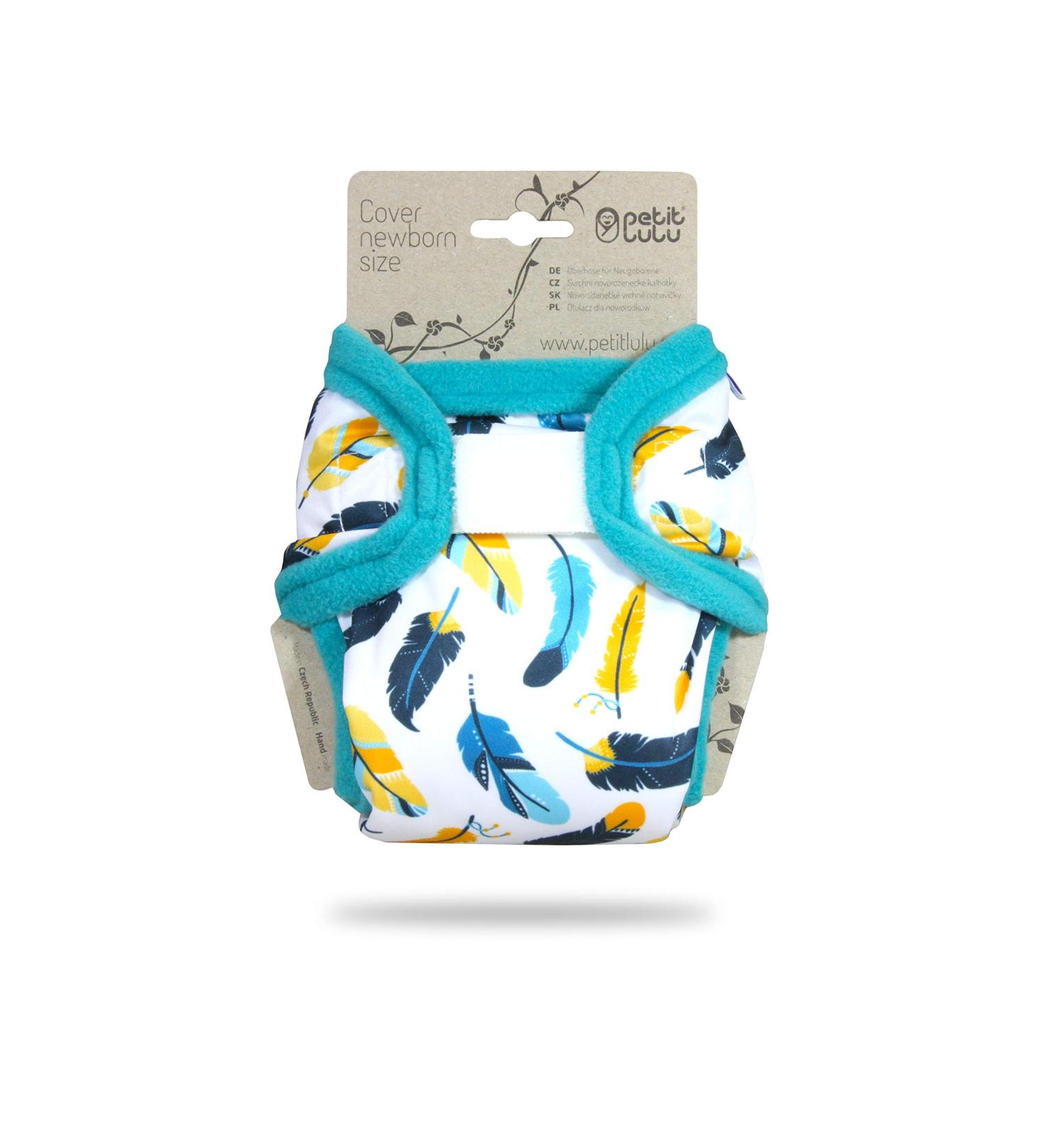 Petit Lulu Newborn Overpants for Cloth Diapers (2-6 kg) - Velcro Feathers Design | Eco-Friendly & International Shipping - Buy Online on GoSupps.com