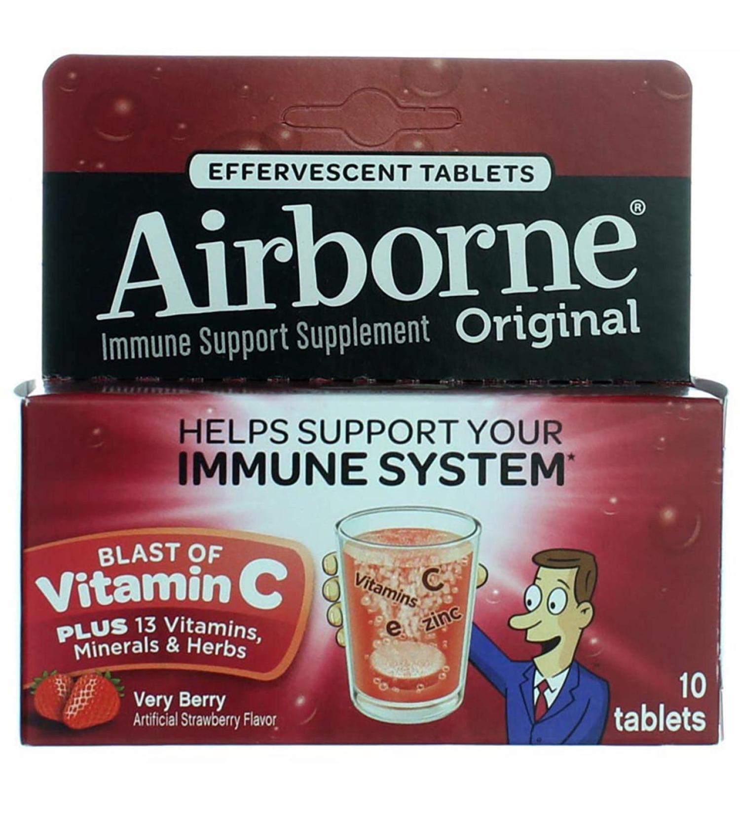 Airborne Very Berry Immune Support Effervescent Tablets - 10 Ea - Buy Online on GoSupps.com