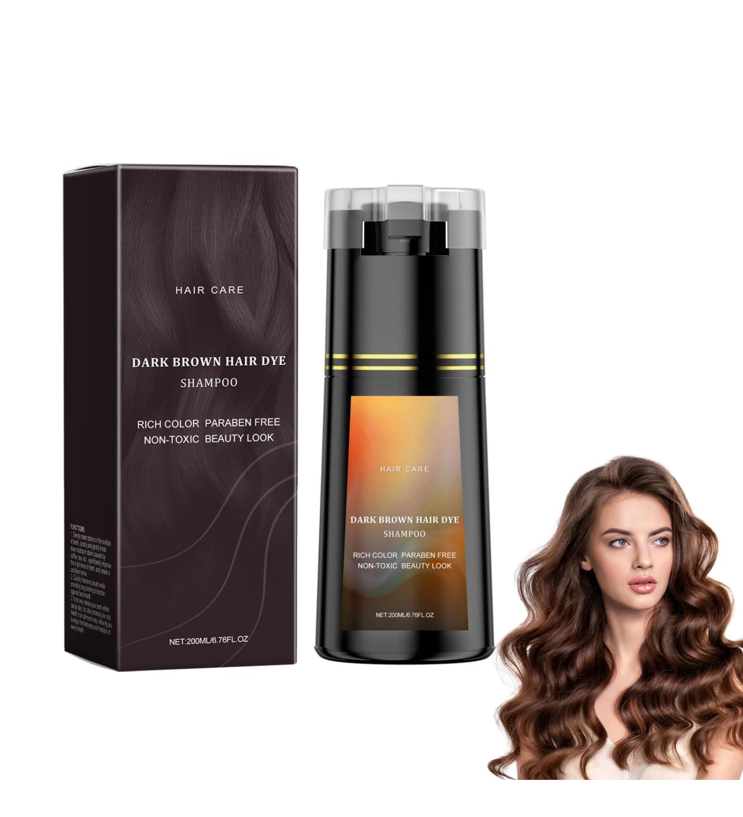  Wootapson Light Brown Hair Dye Shampoo Instant Hair Dye Shampoo Lasting Color Natural Softness Creates Perfect Colour Suitable for All Hair Types for Men and Women - 200ml - Buy Online on GoSupps.com