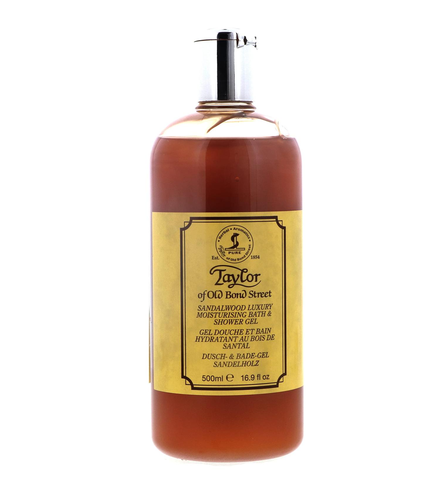 Taylor of Old Bond Street Sandalwood Bath & Shower Gel 500ml - Luxurious Moisturizing Formula for All Skin Types - International Shipping Available - Buy Online on GoSupps.com