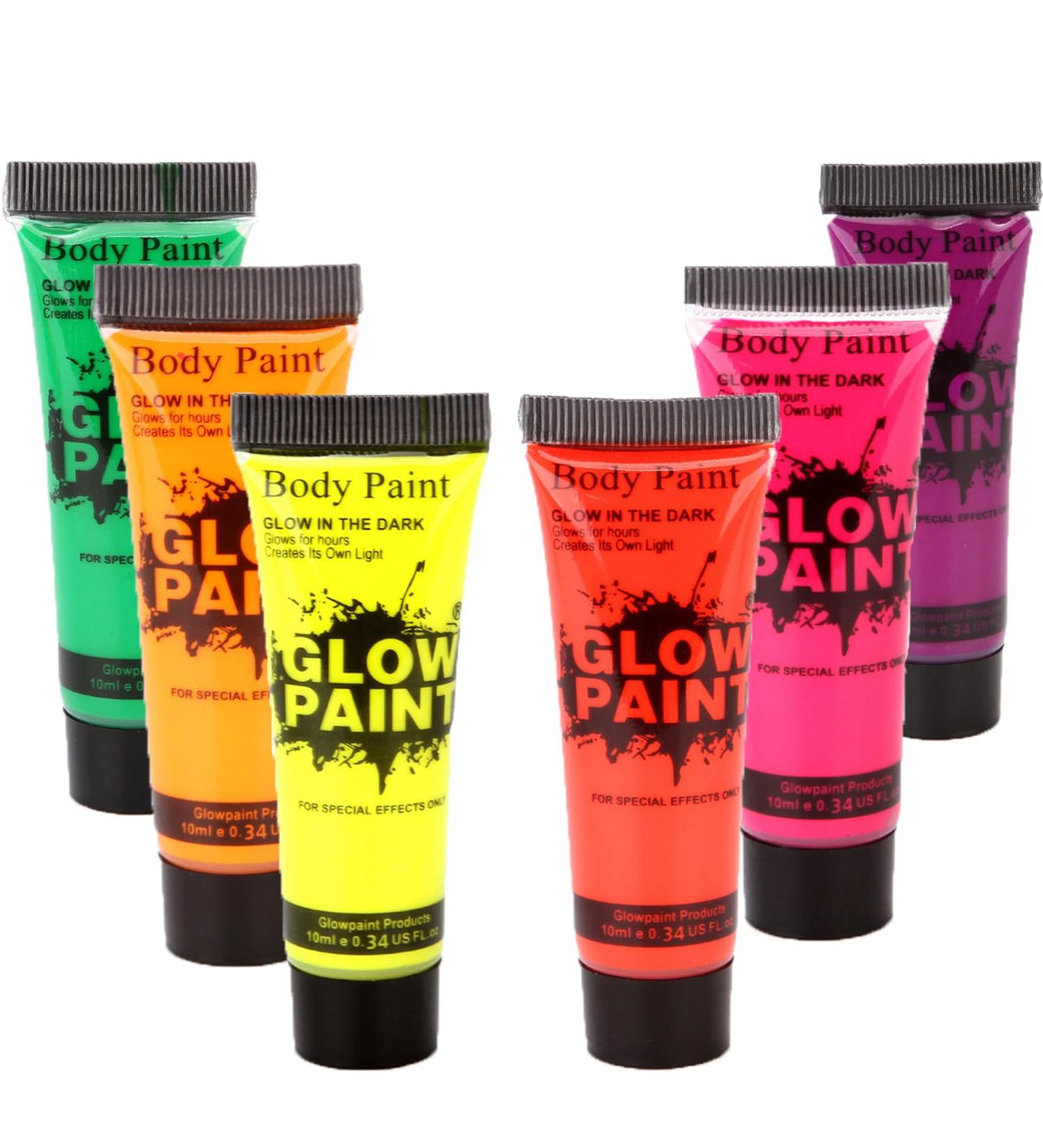 6pcs Glow In The Dark UV Face Paint Set for Halloween, Party & Cosplay - Buy Online on GoSupps.com