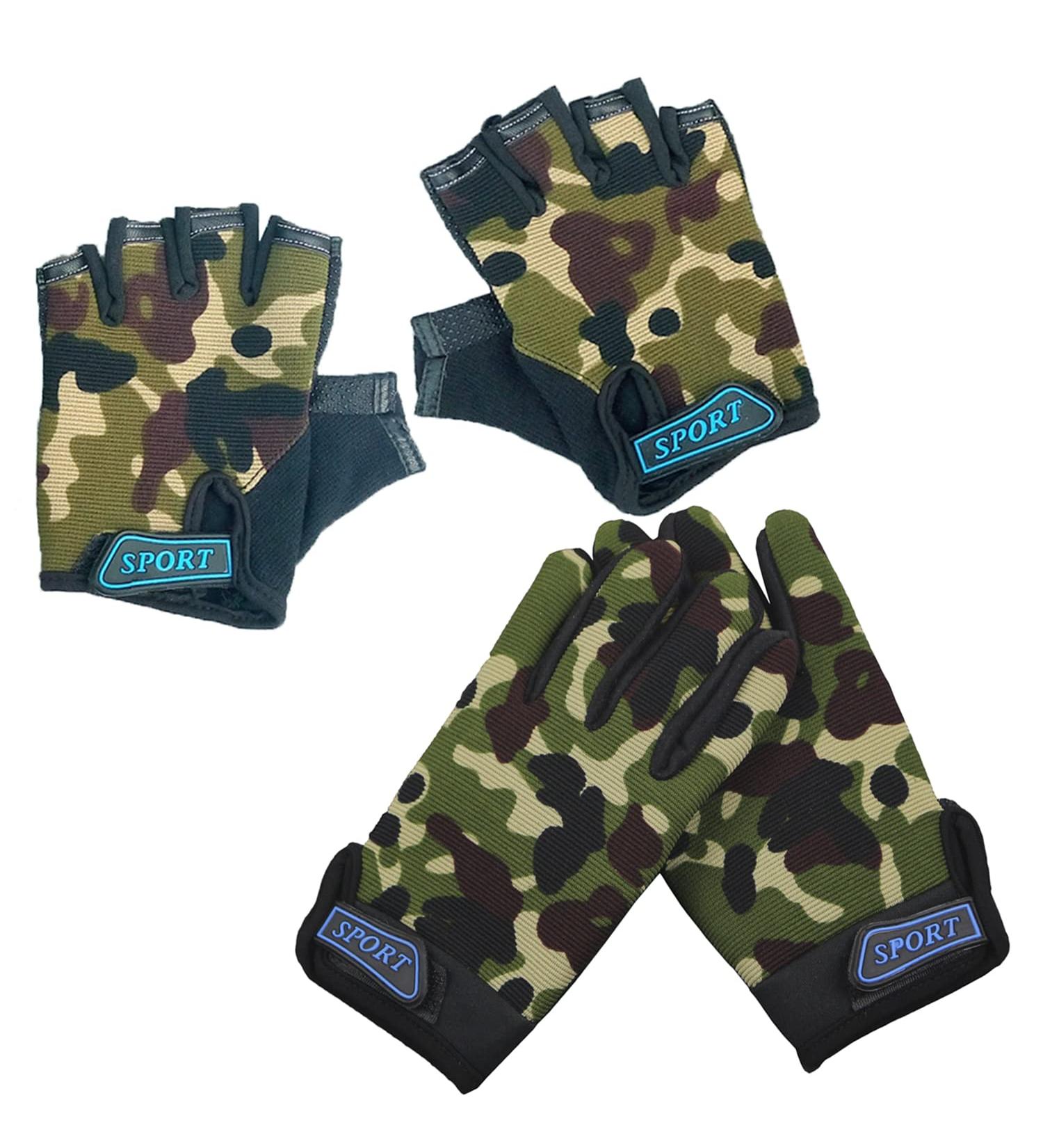 Eurhouse 2 Set Children s Camouflage Half-Finger Bicycle Gloves for Boys - Ideal for Cycling & Running Sports - Buy Online on GoSupps.com