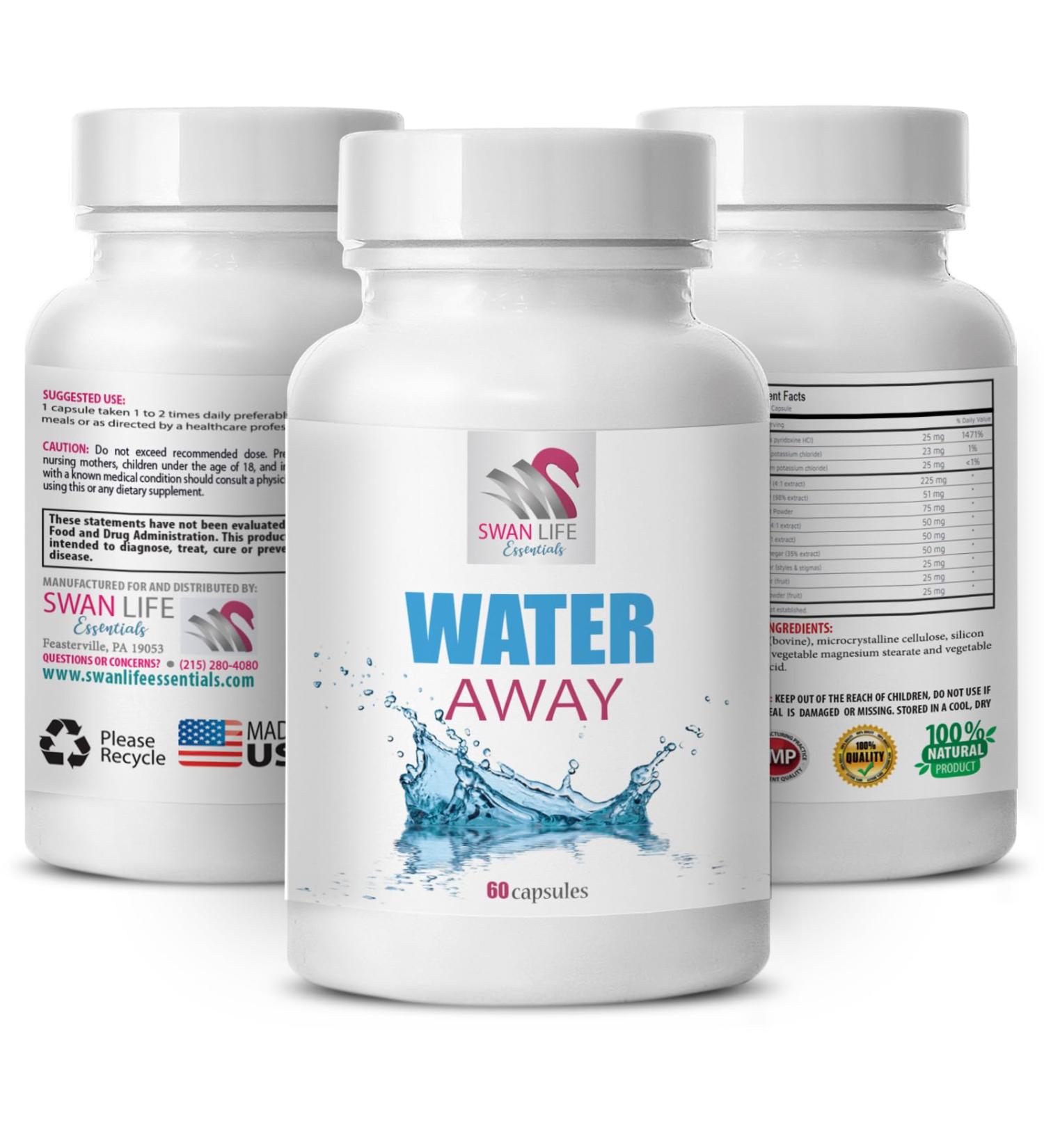 Natural Complex - WATER AWAY | Herbal Diuretic Supplement for Fluid Balance & Management - 60 Caps - Buy Online on GoSupps.com