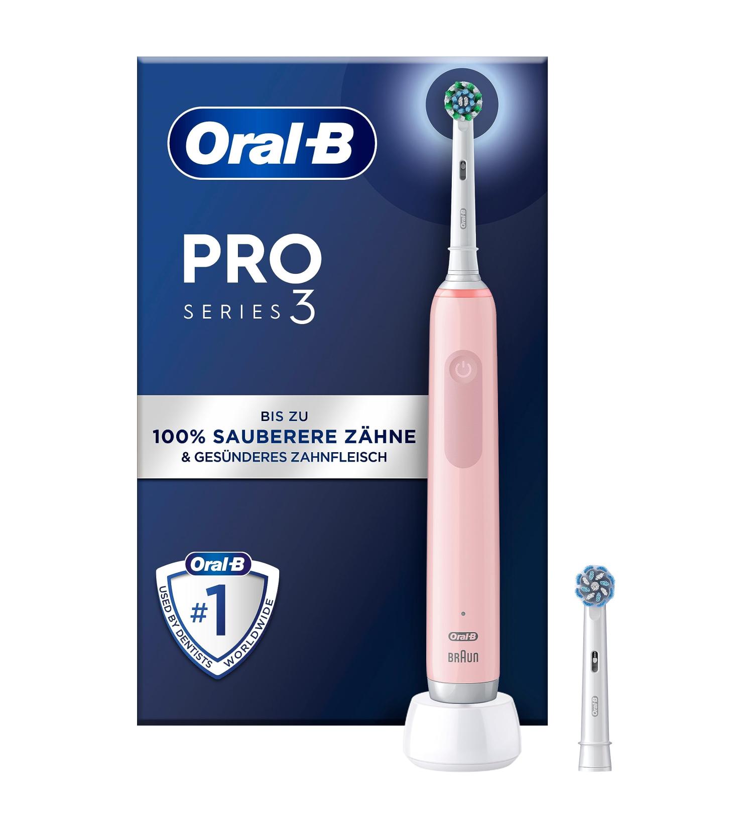 Buy Oral-B Pro 3 3000 Cross Action Electric Toothbrush - Battery Operated Pink | International Shipping Available - Buy Online on GoSupps.com