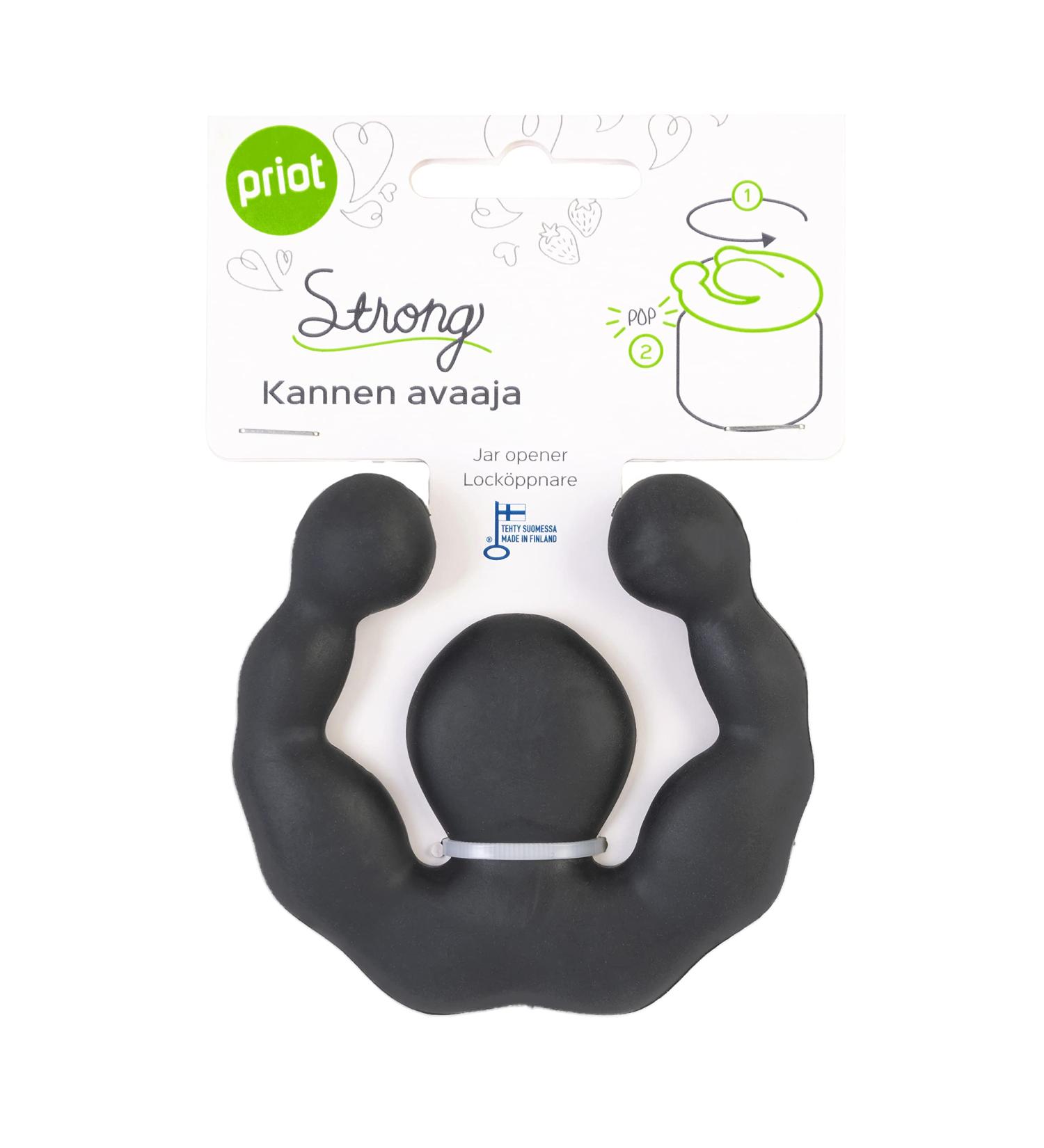 Priot Strong Glass Jar Opener | Easy Grip Twist Opener for Weak Hands Seniors & Arthritis | Kitchen Essential in Gray - Buy Online on GoSupps.com