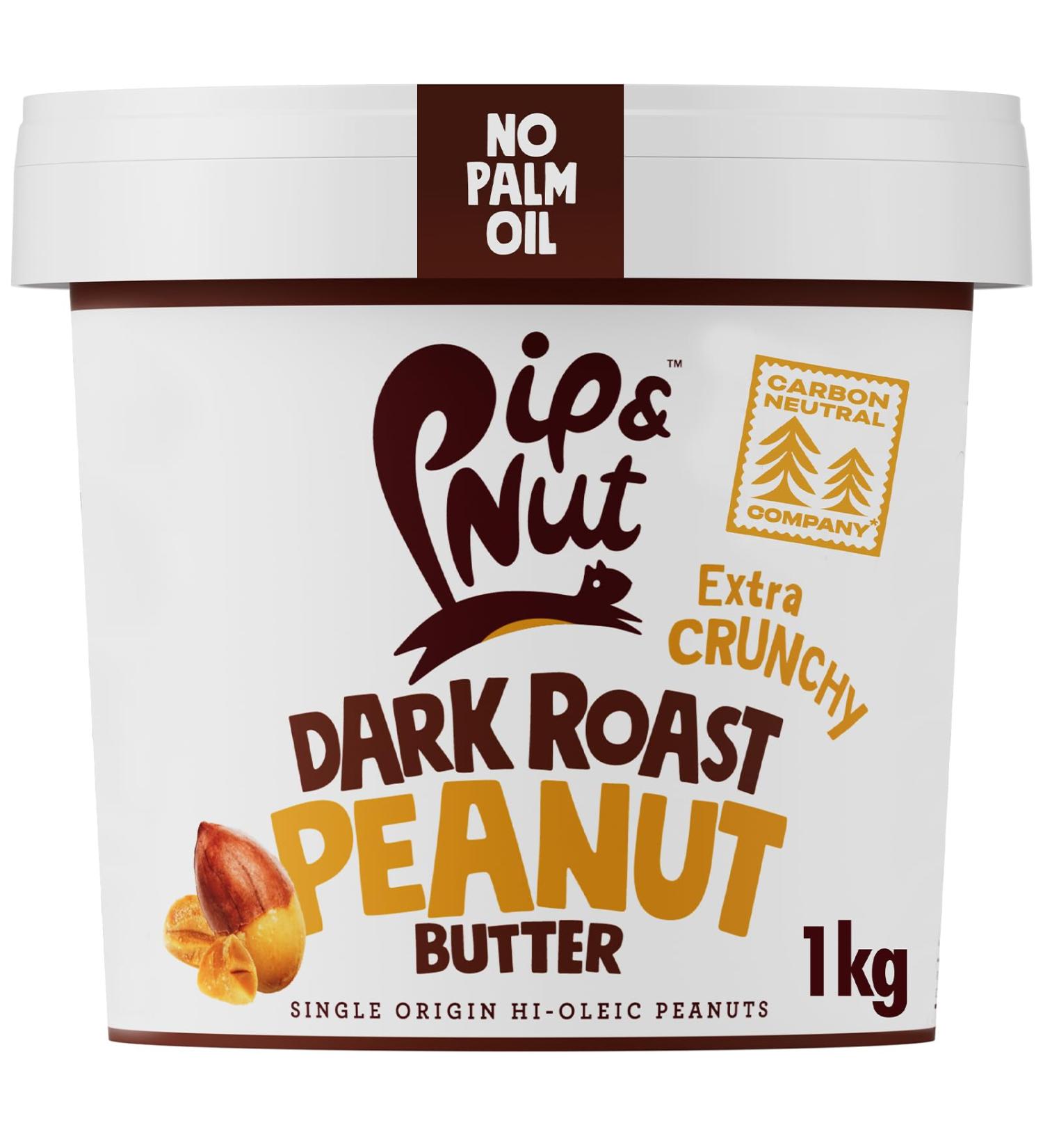 PIP & NUT Ultimate Extra Crispy Dark Roasted Peanut Butter (1 kg) - Vegan No Palm Oil No Added Sugar | Natural Hi-Oleic Earthwell Product - Buy Online on GoSupps.com