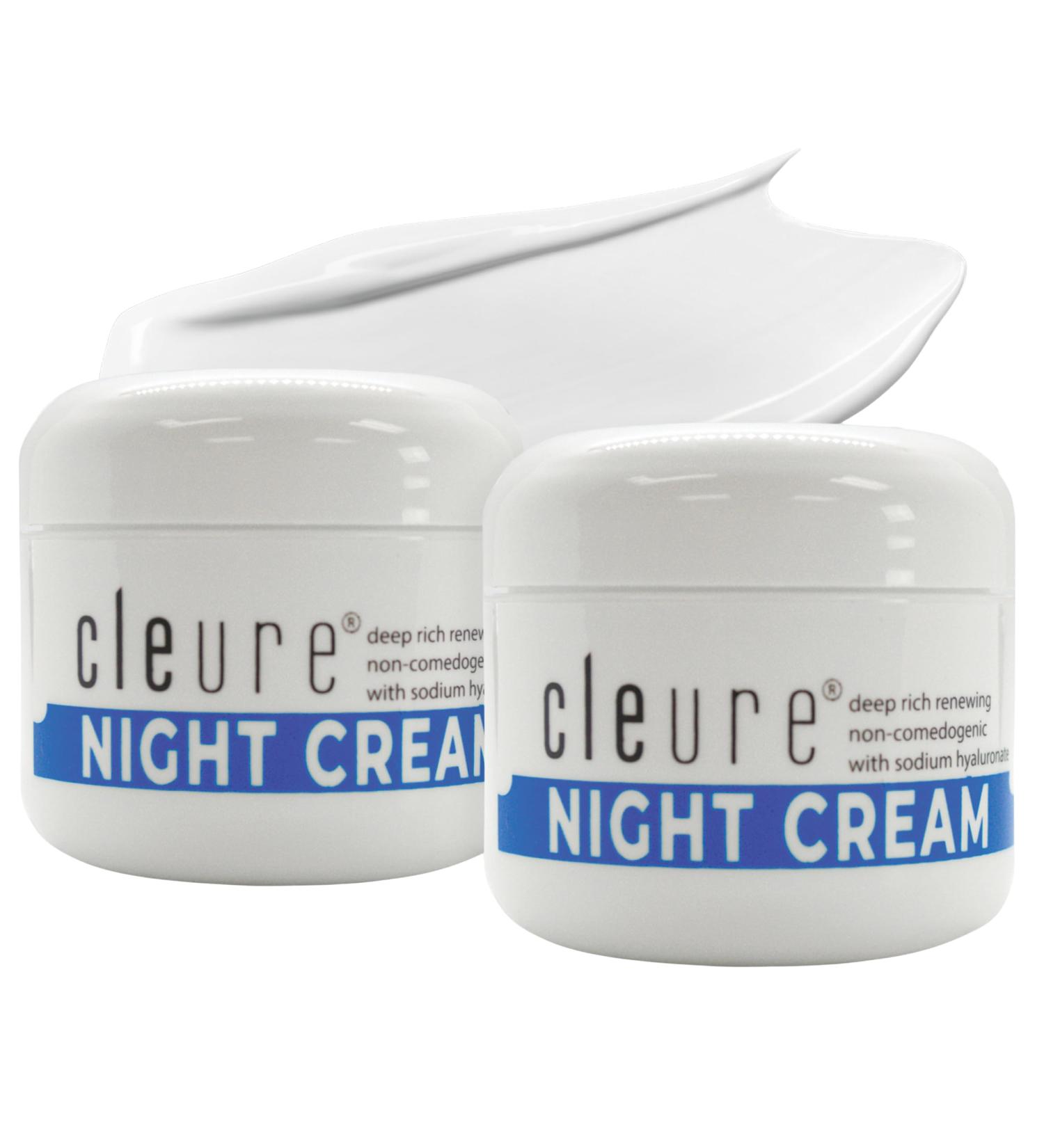 Cleure Hyaluronic Acid & Shea Butter Anti-Aging Night Cream for Sensitive Skin Gluten Salicylate Paraben & Fragrance Free (2 oz Pack of 2) Night Cream (Pack of 2) - Buy Online on GoSupps.com