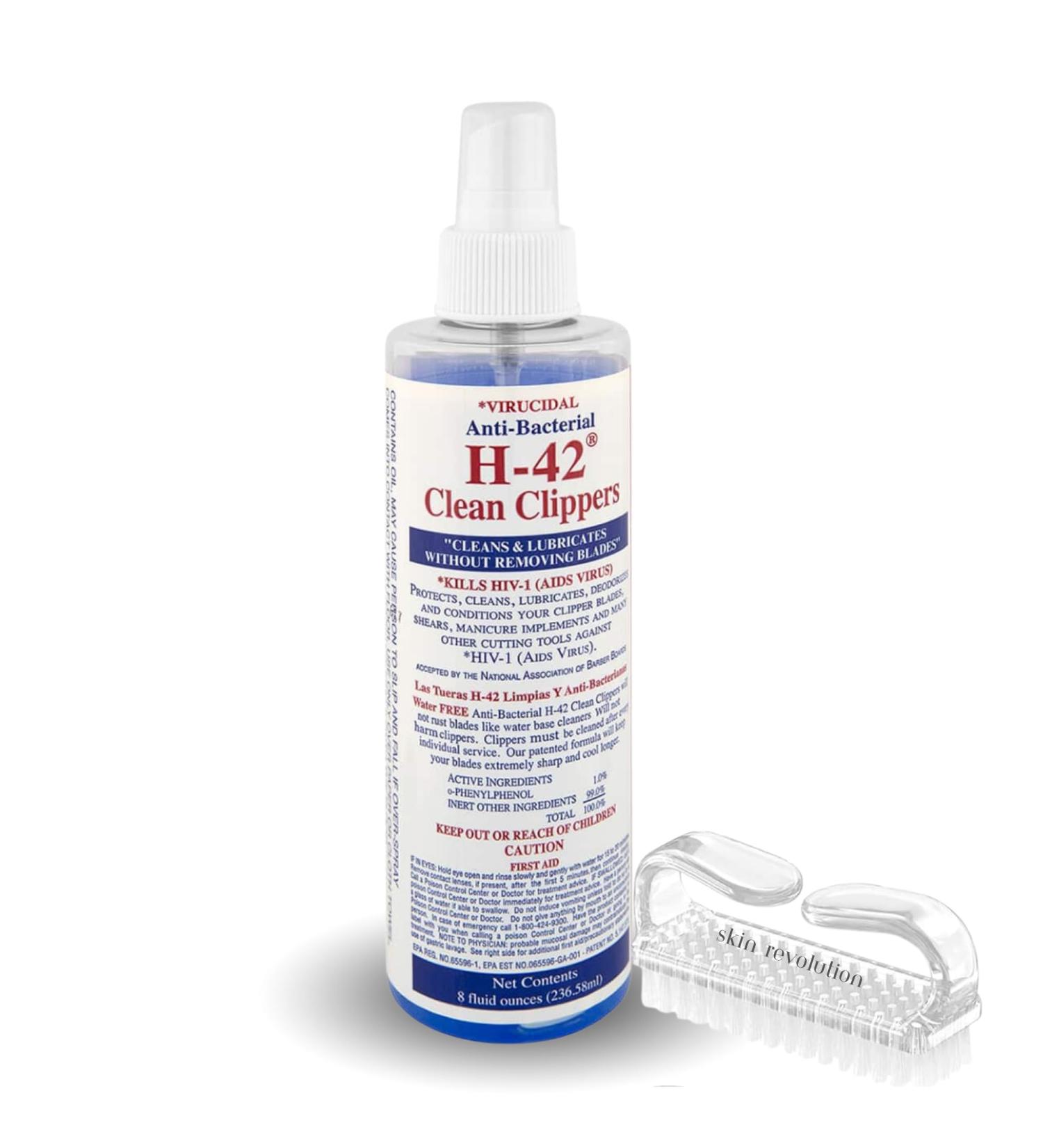H-42 Clean Clippers Blade Cleaner with Brush - 8oz - Best Blade Maintenance for Smooth Cuts - Free International Shipping - Buy Online on GoSupps.com