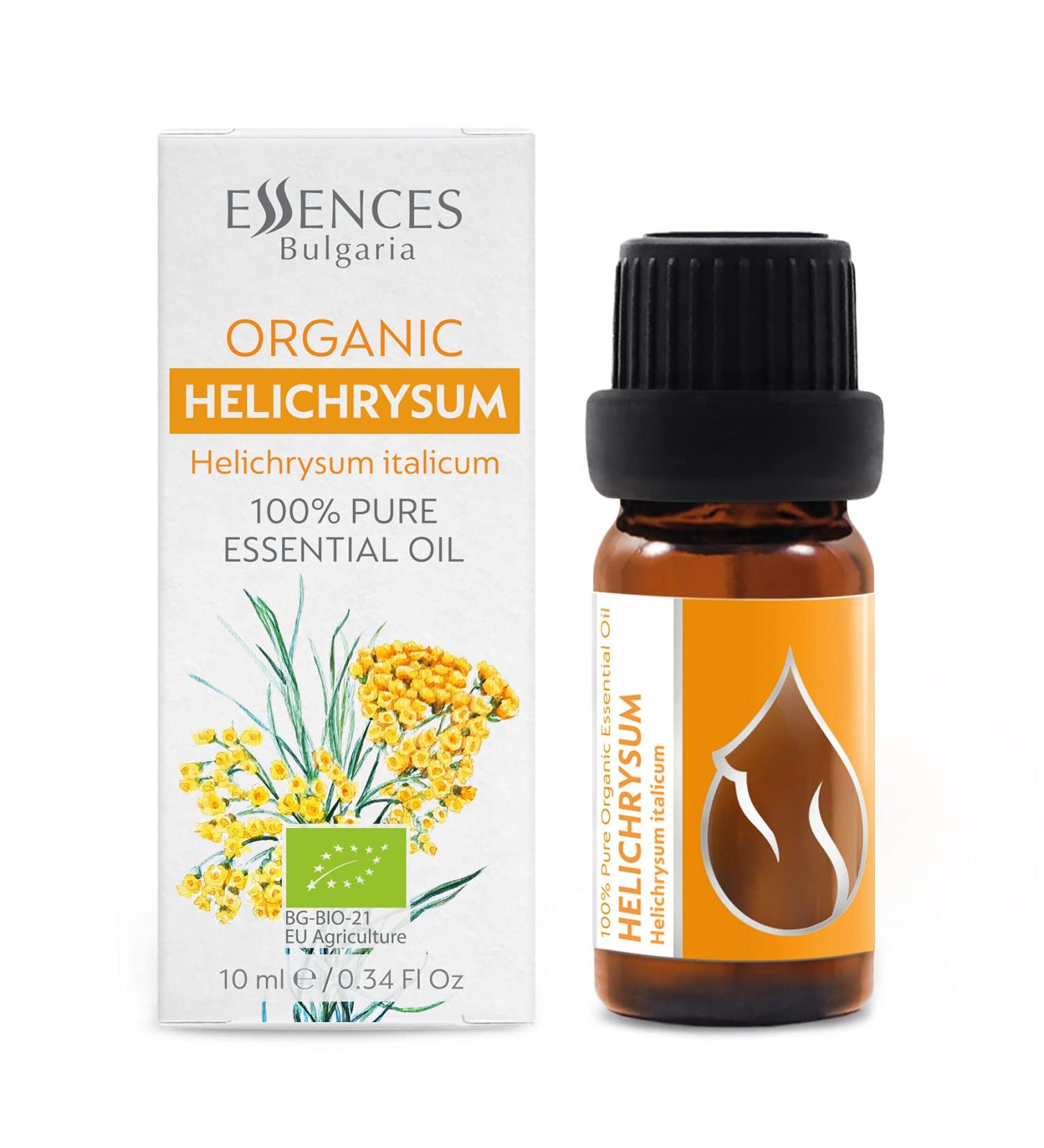 Essences Bulgaria Bio Immortelle Essential Oil 10ml | 100% Natural & Vegan | Undiluted Bio-Certified Helichrysum Italicum | Premium Quality | Family Business | International Shipping - Buy Online on GoSupps.com