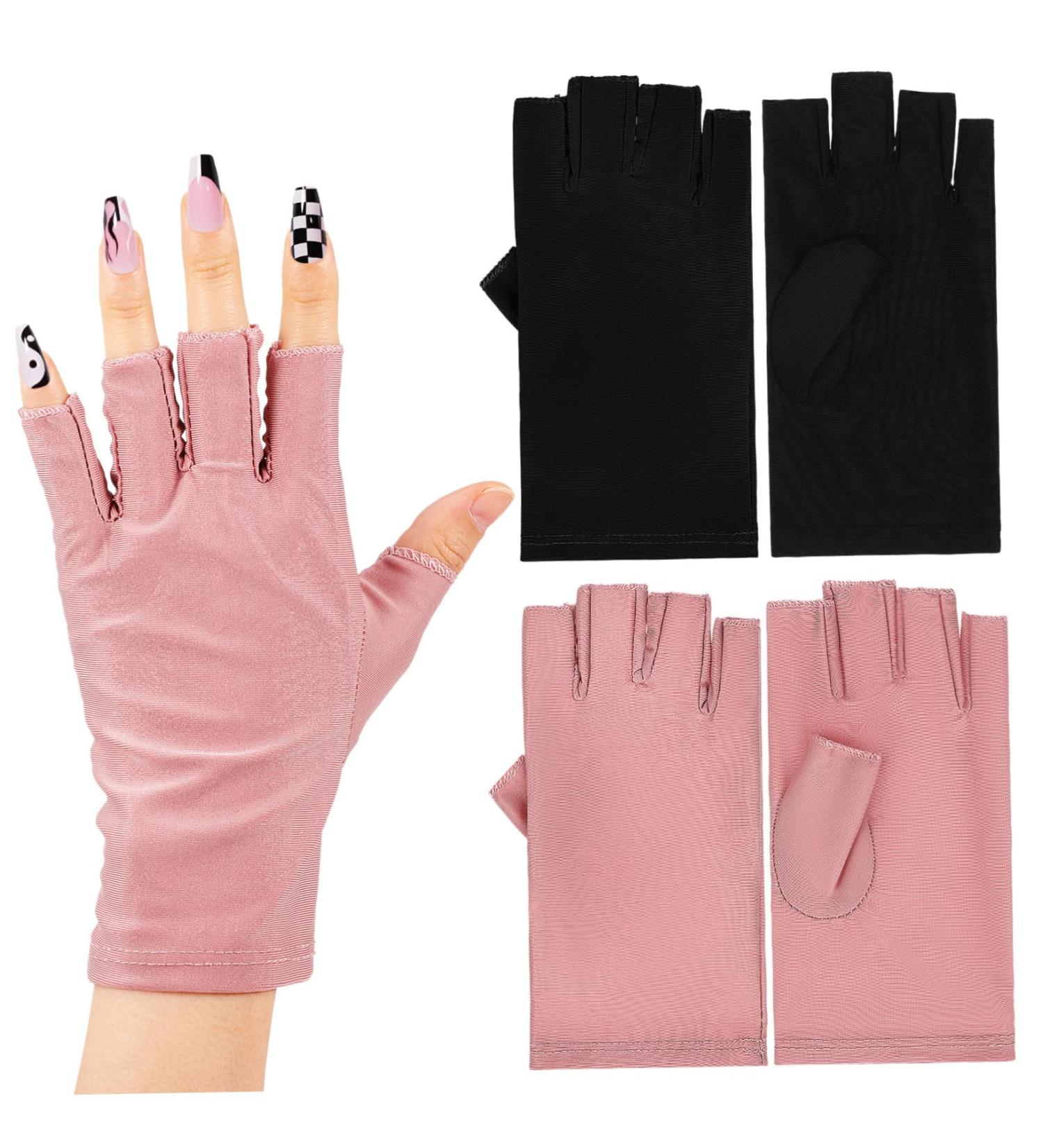 Beatifufu 2 Pairs UV Gloves Nail Art Accessory Gel Nail Gloves UV Nail Gloves Nail Art Supplies Nail Gloves UV Rays Gloves Gloves for Gel Nails Manicure Gloves - Buy Online on GoSupps.com