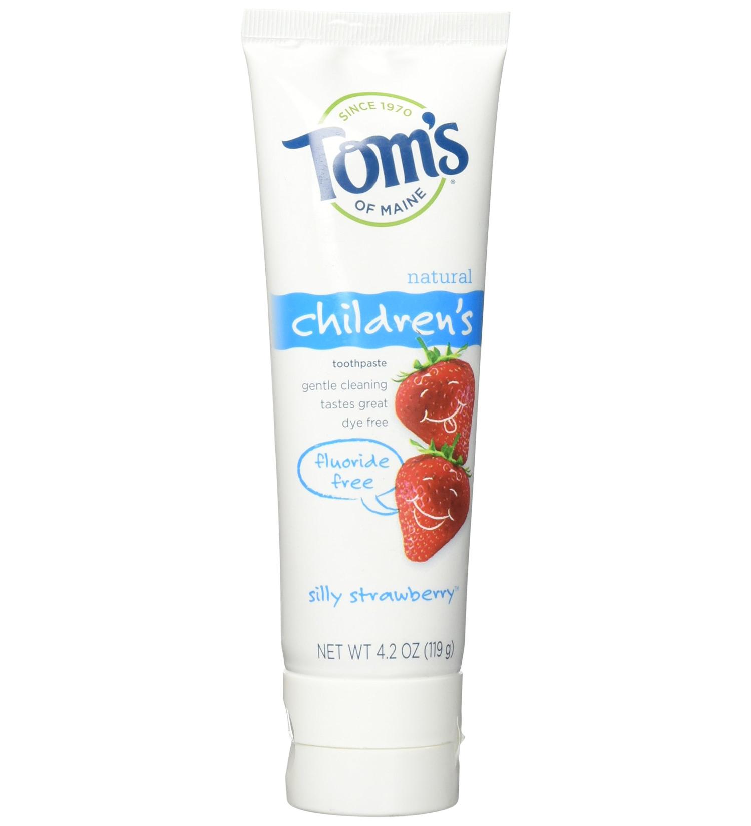 Tom's of Maine  Natural Flouride Free Toothpaste for Children  Silly Strawberry  .4.2 oz