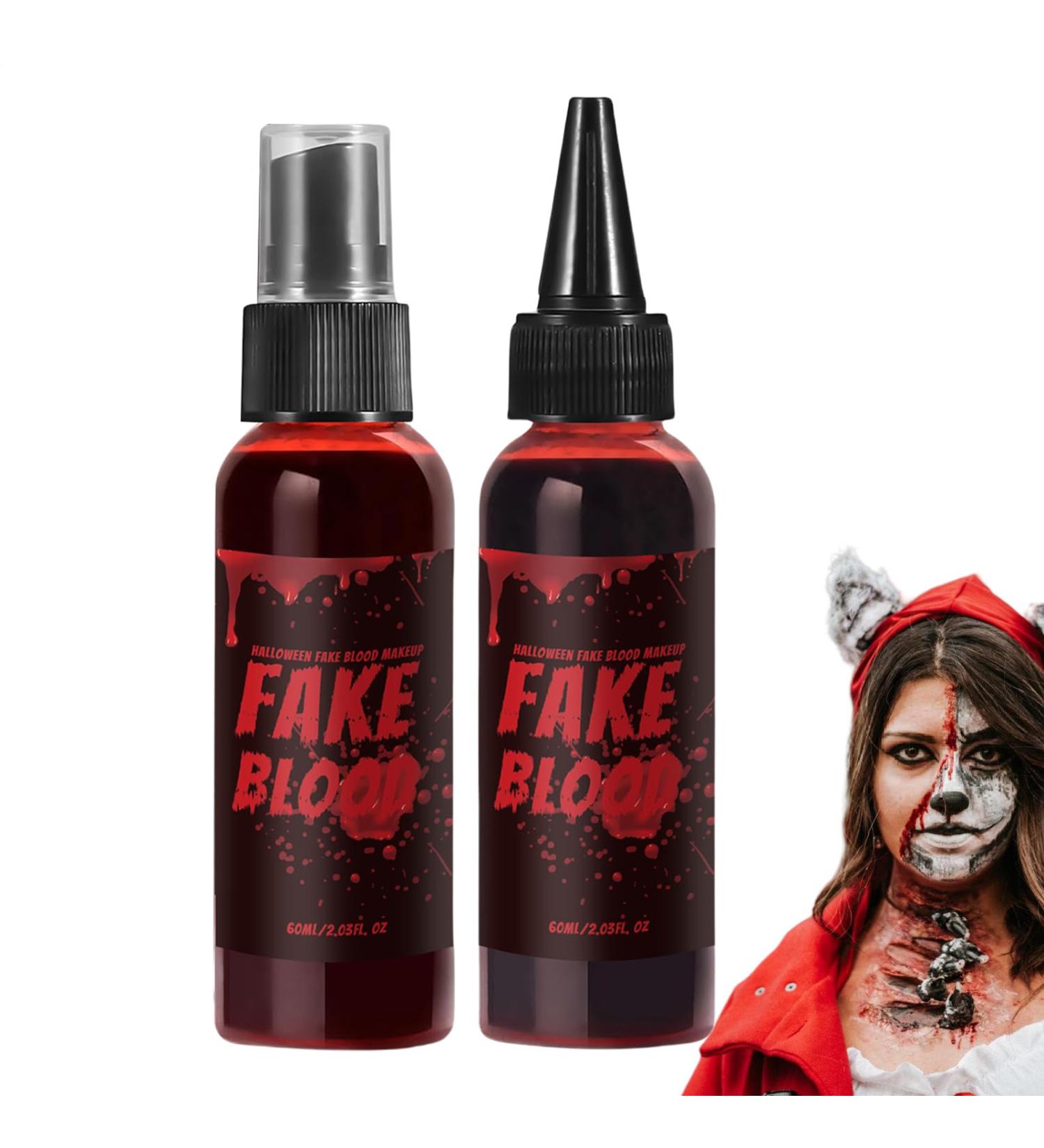 Washable Fake Blood - Halloween Liquid Blood Makeup Kit | Stage Moisturizer For Cosplay Action Film | Realistic Reusable Gel For Horror Fx | Special Effects - Buy Online on GoSupps.com