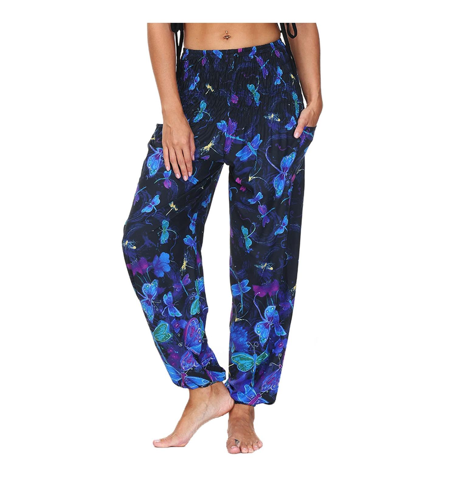 Haiorziyou Women's Big Size Harem Pants - Boho Floral Yoga Trousers & Summer Beach Pants - Buy Online on GoSupps.com