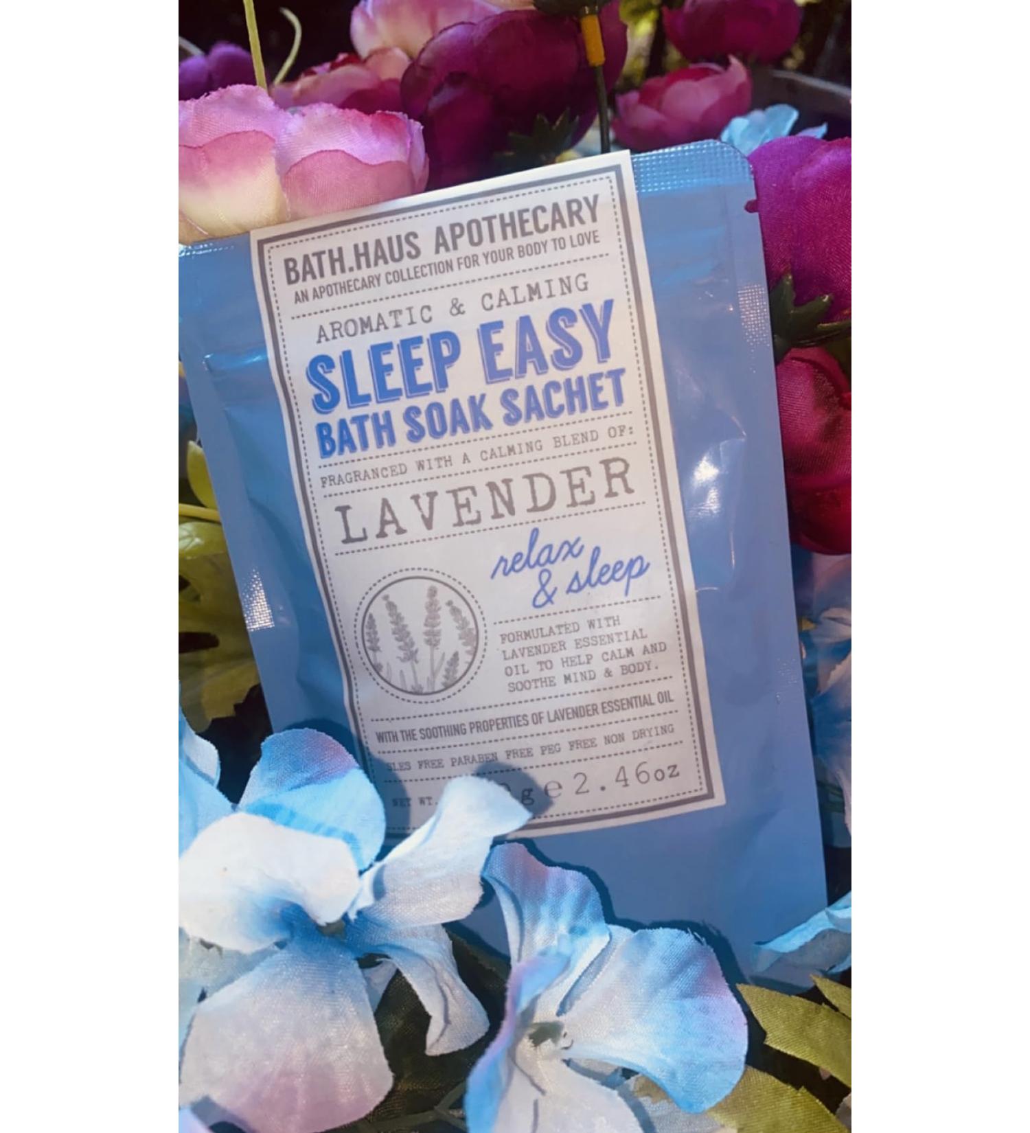 Bath Salt Apothecary Aromatic & Calming Sleep Easy Bath SOAK Sachet FRAGANCED with A Calming Blend of: Lavander