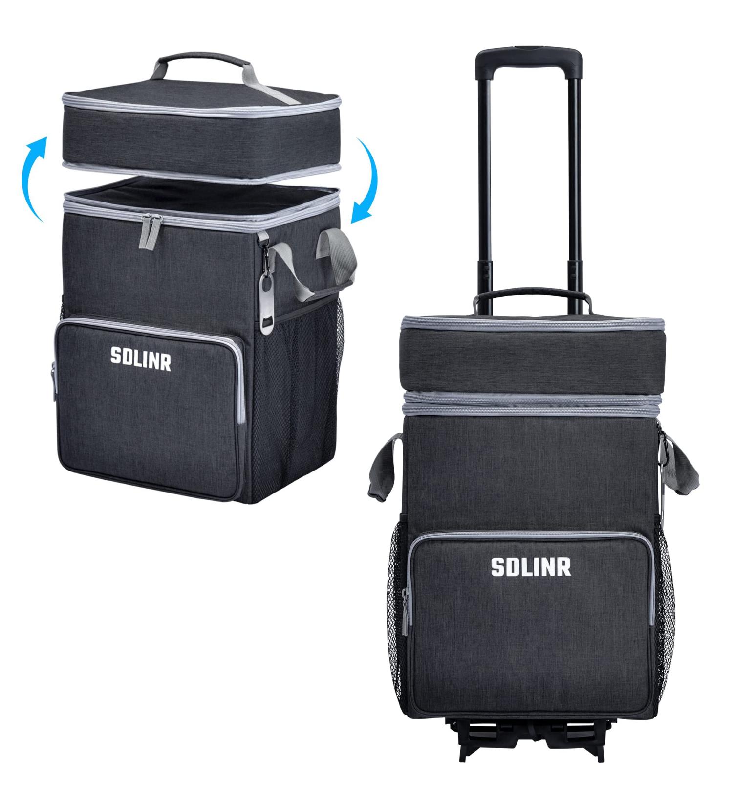 SDLINR 72-Can Large Rolling Cooler - Insulated Leakproof Soft Cooler with Wheels and Handle - Collapsible for Beach, Camping, Patio, Travel - Outdoor Cooler Bag - Buy Online on GoSupps.com