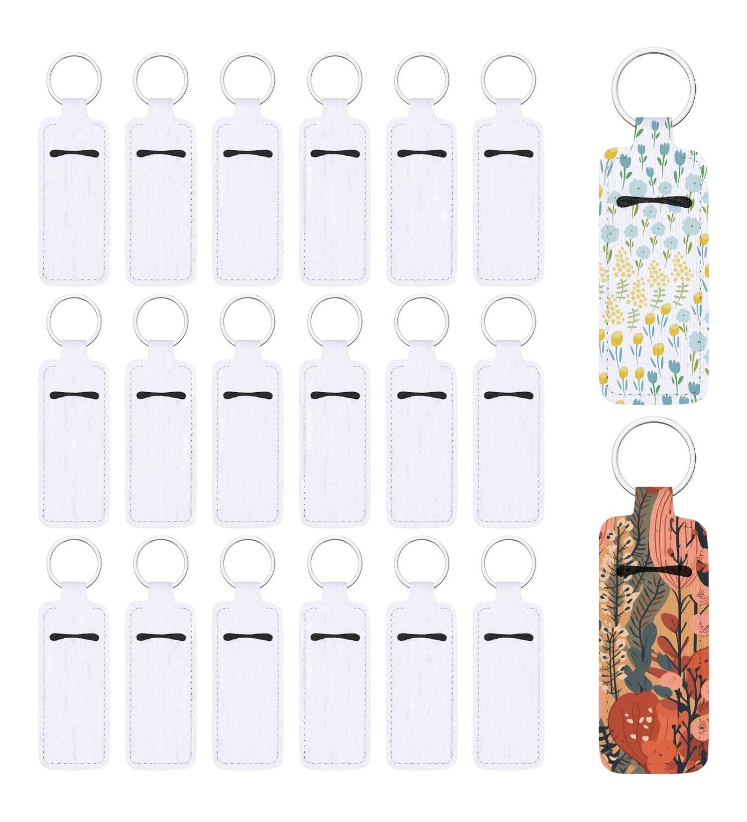 Valyria Sublimation Blanks Chapstick & Lipstick Holder Keychains Bulk Pack - White Rectangle (20 Pcs) - Buy Online on GoSupps.com