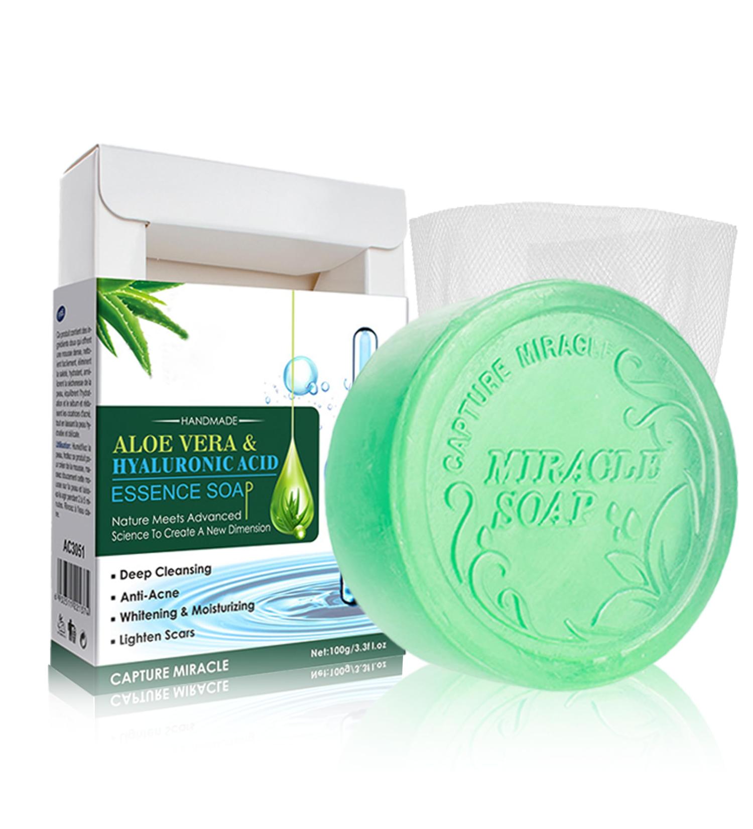 Tongyend Soap Bar for Face Body Aloe Vera Soap for Oil Control Moisturizing Deep Clean Effectively Aloe Soap Organic Natural Skin Soap Bar for All Skin Aloe-HyaluronicAcid - Buy Online on GoSupps.com