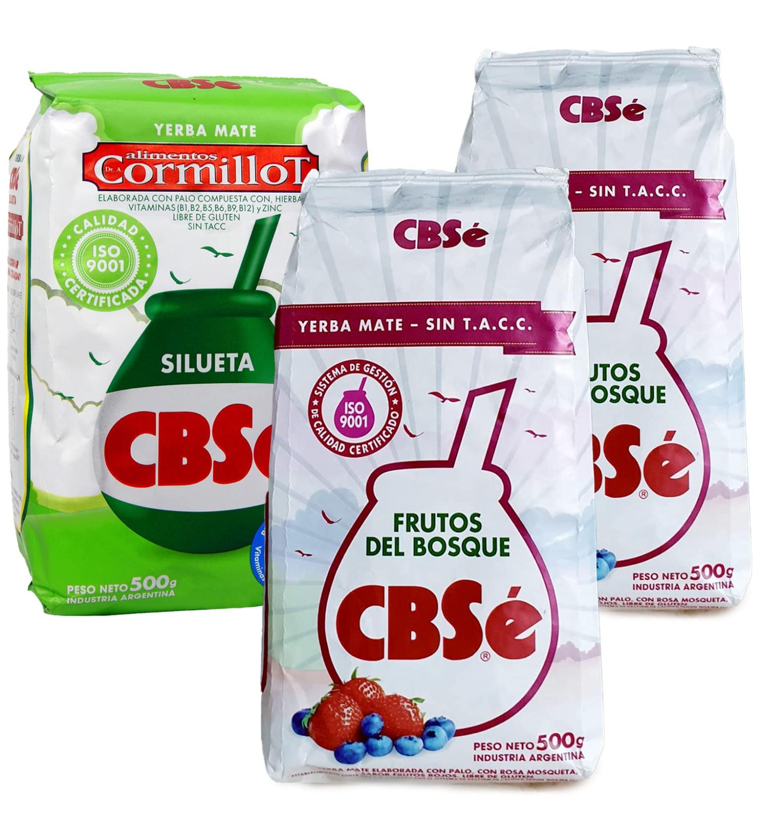 CBS Yerba Mat Fruits de la For t 2x0.5 kg + CBS Yerba Mat Silhouette 0.5 kg |Th mat d'Argentine | Boisson revigorante et nergisante Fruits + Silhouette - Buy Online on GoSupps.com