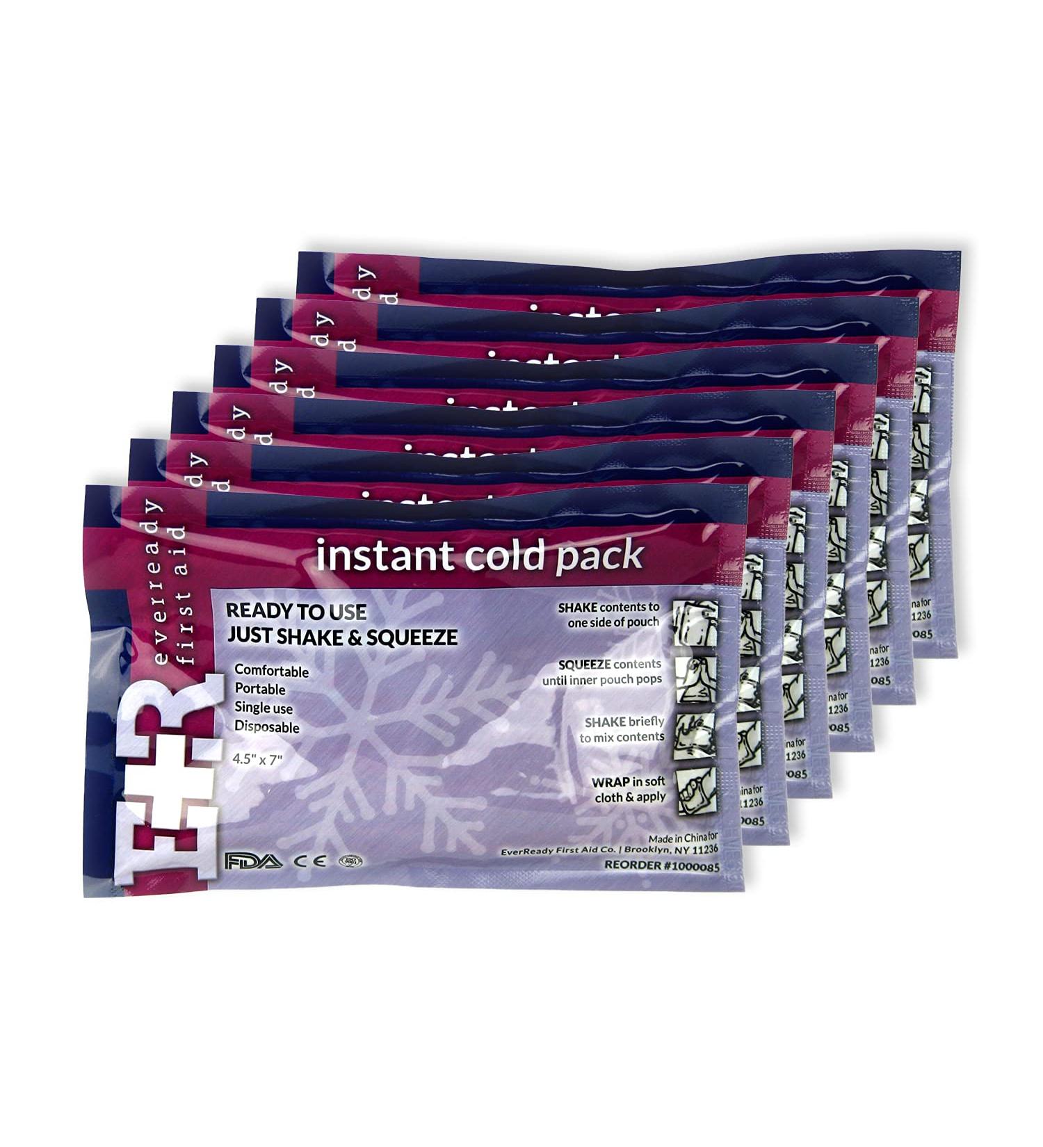 6-Pack Ever Ready First Aid Disposable Cold Compress Therapy Instant Ice Pack 4.5 x 7 - 6 Count - Buy Online on GoSupps.com