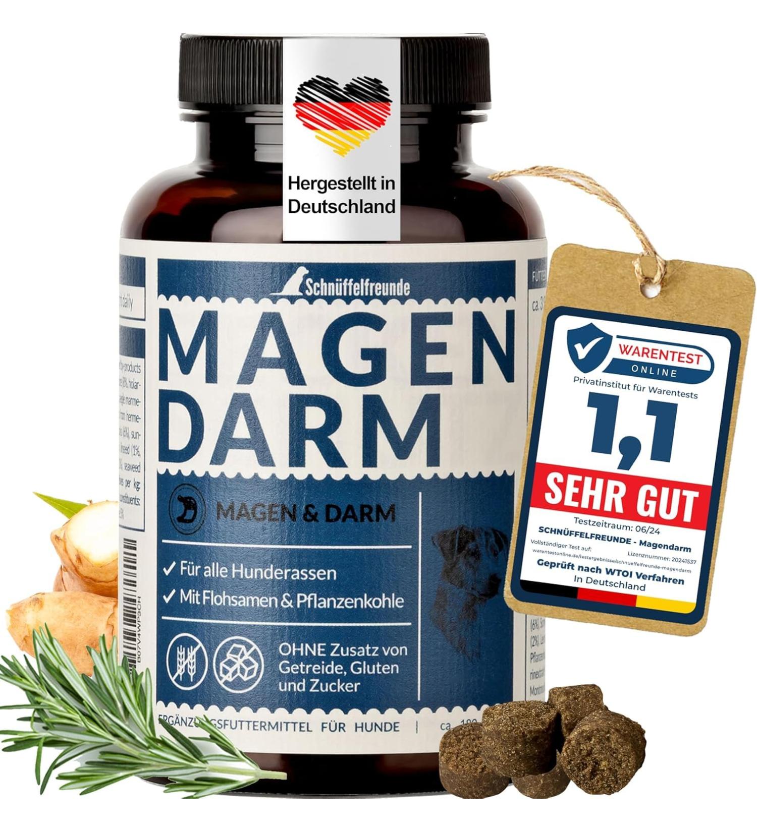 Schn ffelfreunde Magen Darm - Dog I Digestive Supplements for Dogs - Tablets for Digestive and Gastric Support - Made in Germany (150g) - Buy Online on GoSupps.com