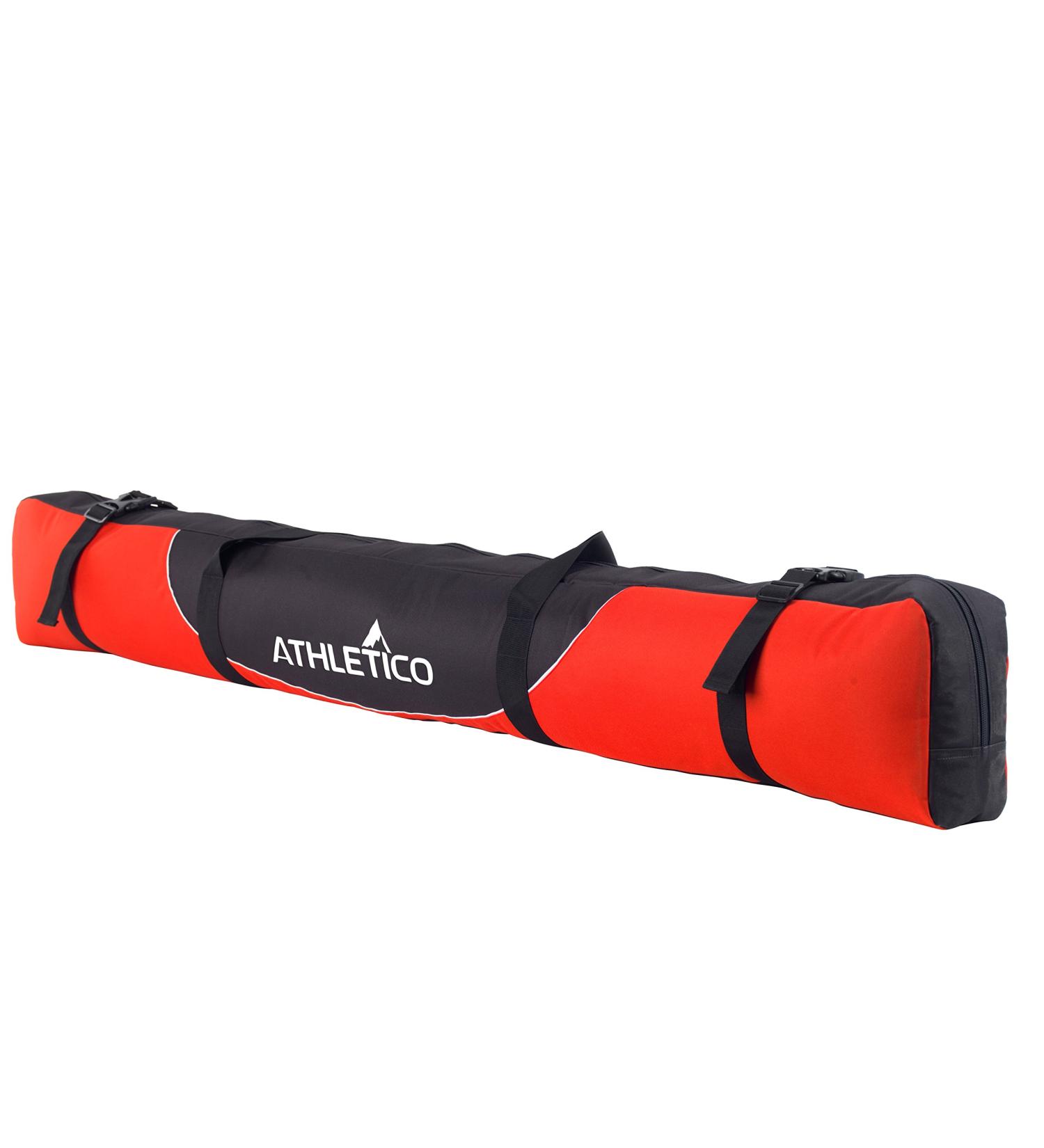 Athletico Mogul Padded Ski Bag - Red 170cm - Single Ski Travel Bag - Buy Online on GoSupps.com