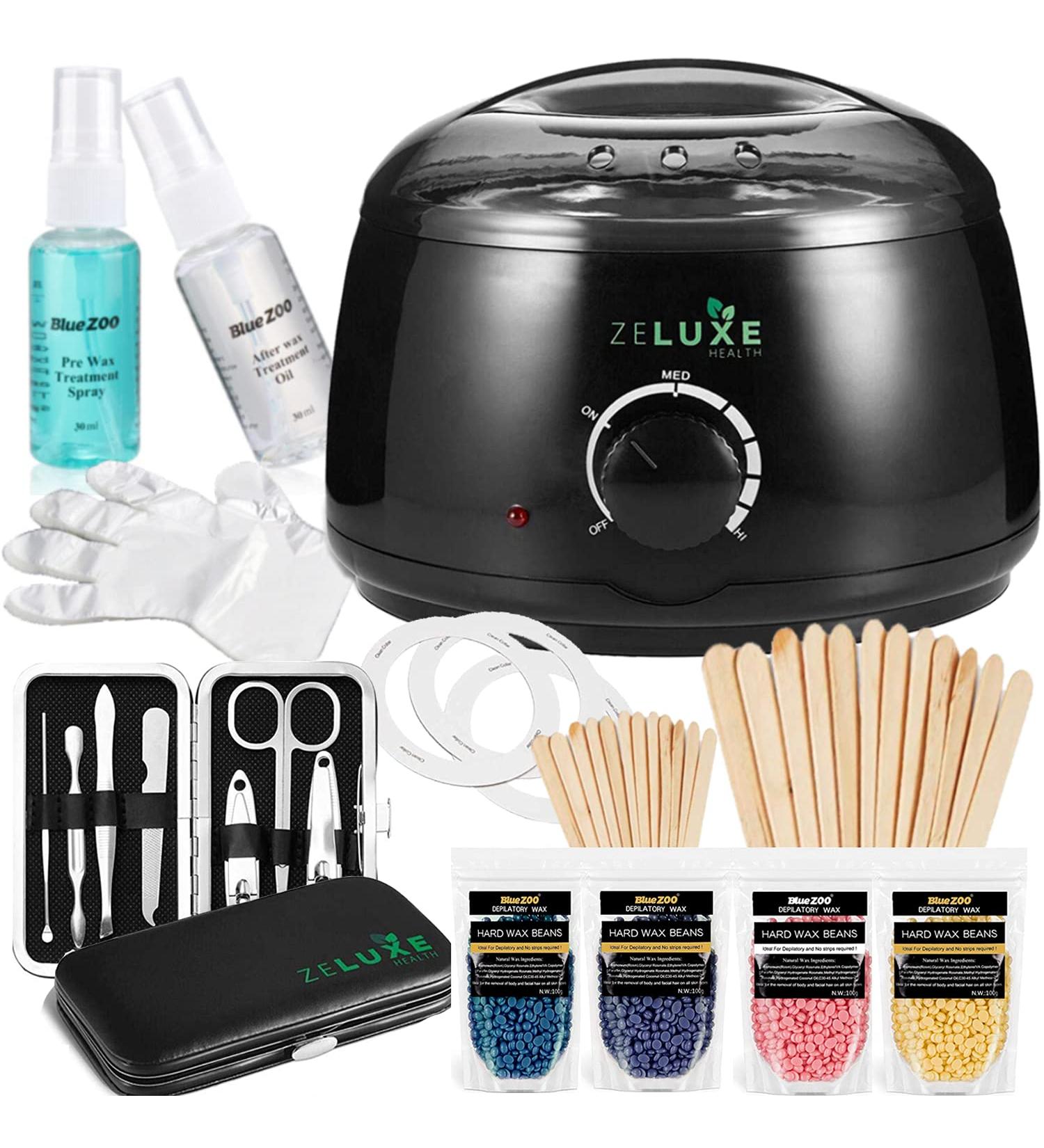 Professional Home Waxing Kit for Women Men - Full Body Hair Removal Set with Hard Wax Beans, Gloves, Spatulas, and Manicure Tools - Buy Online on GoSupps.com