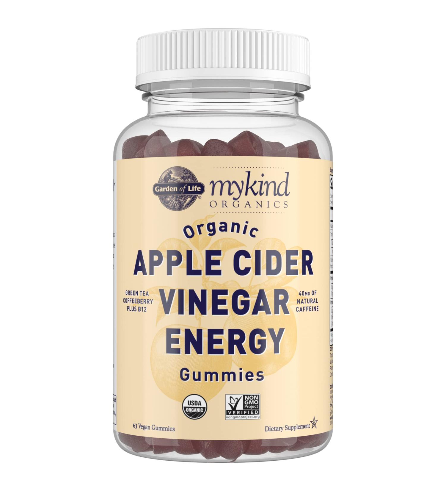 Garden of Life Organic Apple Cider Vinegar Energy Gummies - 63 Vegan Gummies - Buy Online on GoSupps.com