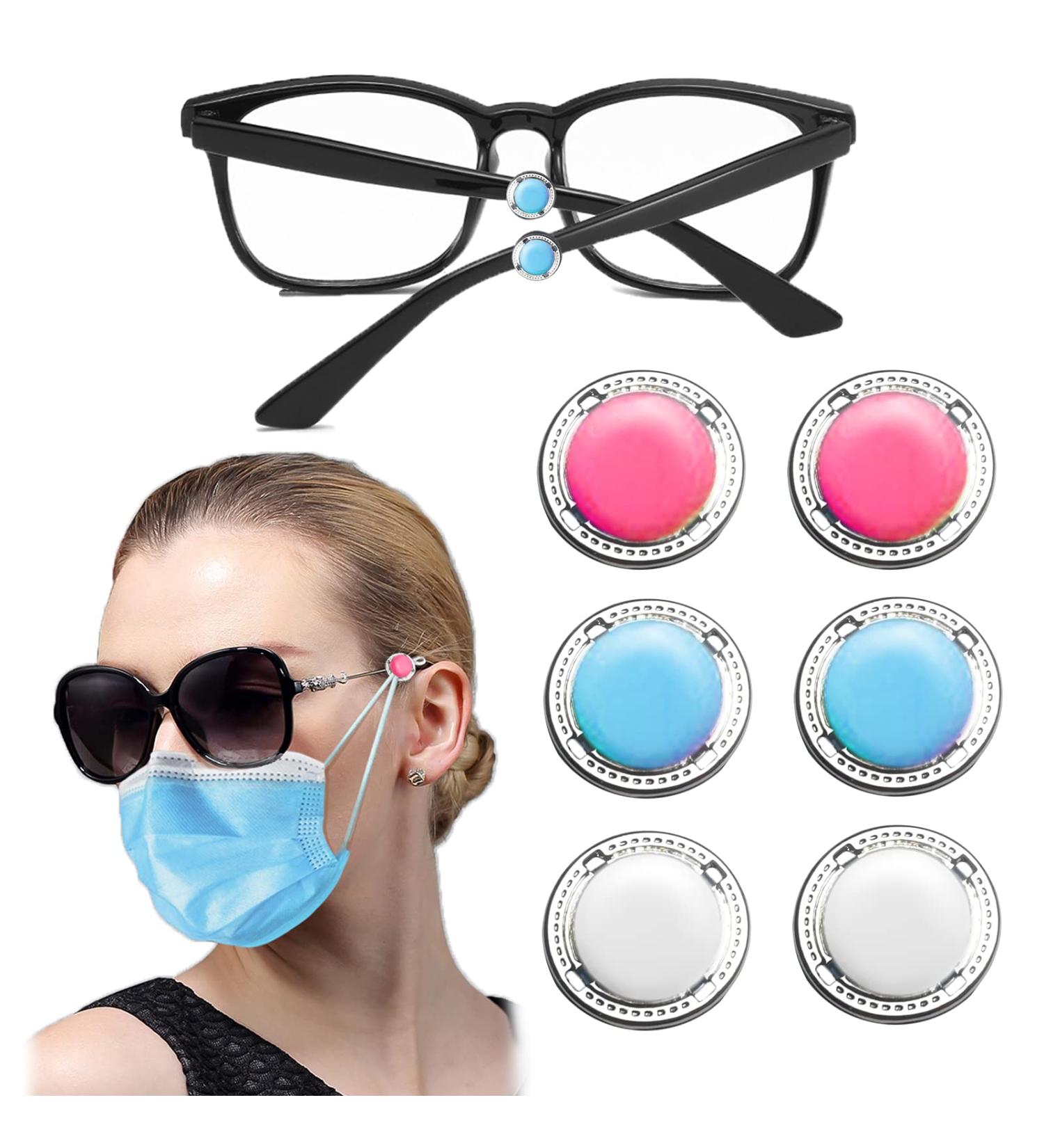 Adjustable Eyeglasses Mask Ear Savers - 6 Pieces Snaps Hooks for Comfort & Convenience | Blue White Red - Buy Online on GoSupps.com