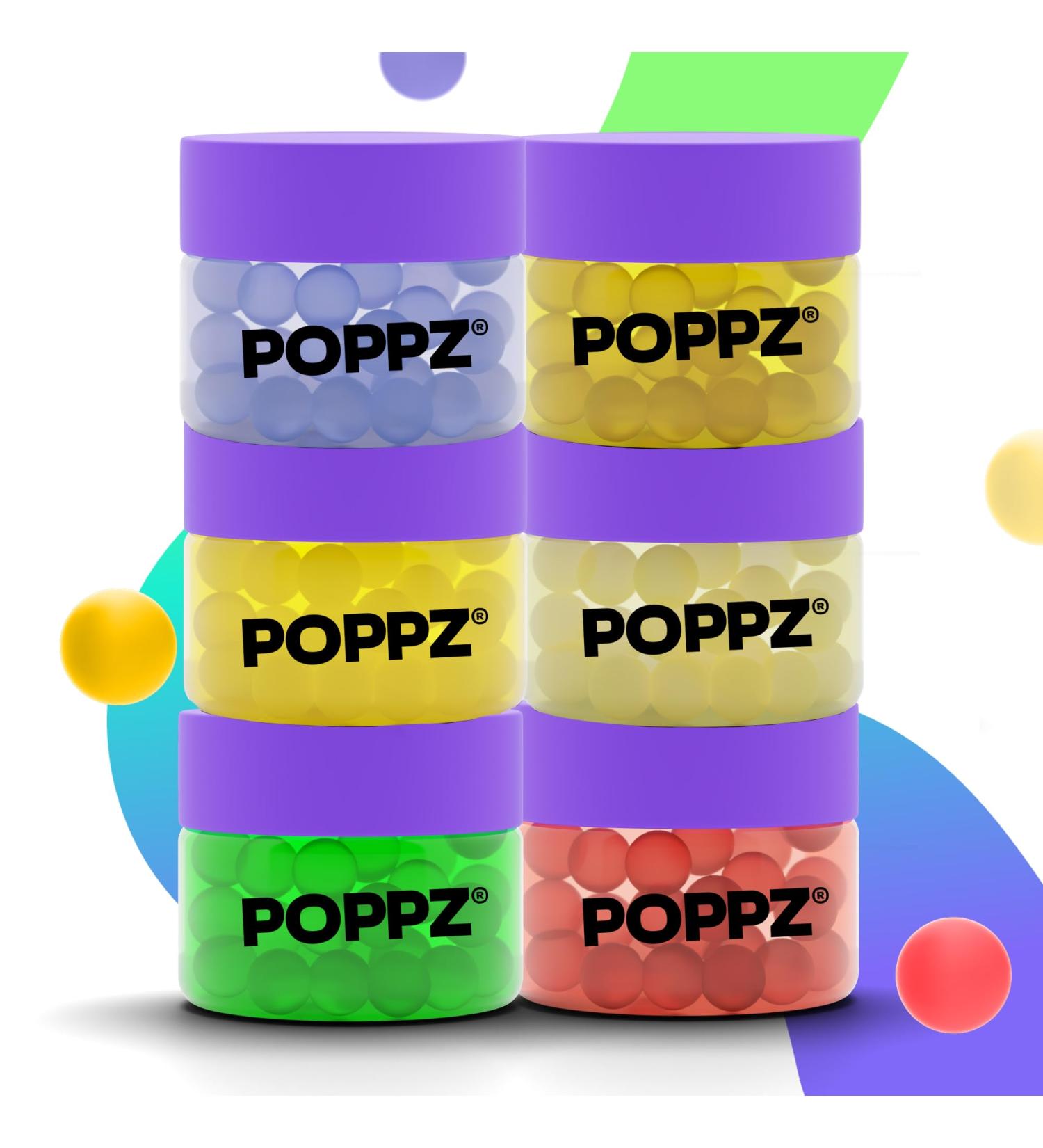 POPPZ Fruit Popping Boba Pearls for Bubble Tea Mix - Ready to Eat Fruit Popping Tapioca Pearls by Bubble Mania 2 Pack (Strawberry Mango Passion Fruit Green Apple) - Buy Online on GoSupps.com