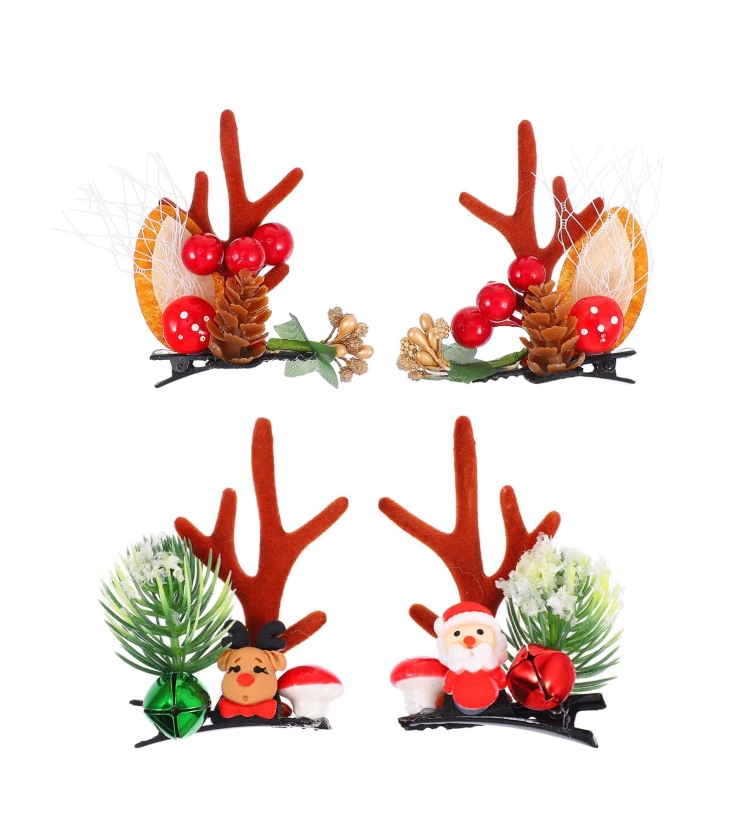 Amosfun 2 Pairs Christmas Hair Clips Stocking Fillers Xmas Reindeer Hair Band Christmas Hair Pins Elk Antler Cosplay Costume Accessory Non-woven Fabric Girl Child Antlers Clothing - Buy Online on GoSupps.com